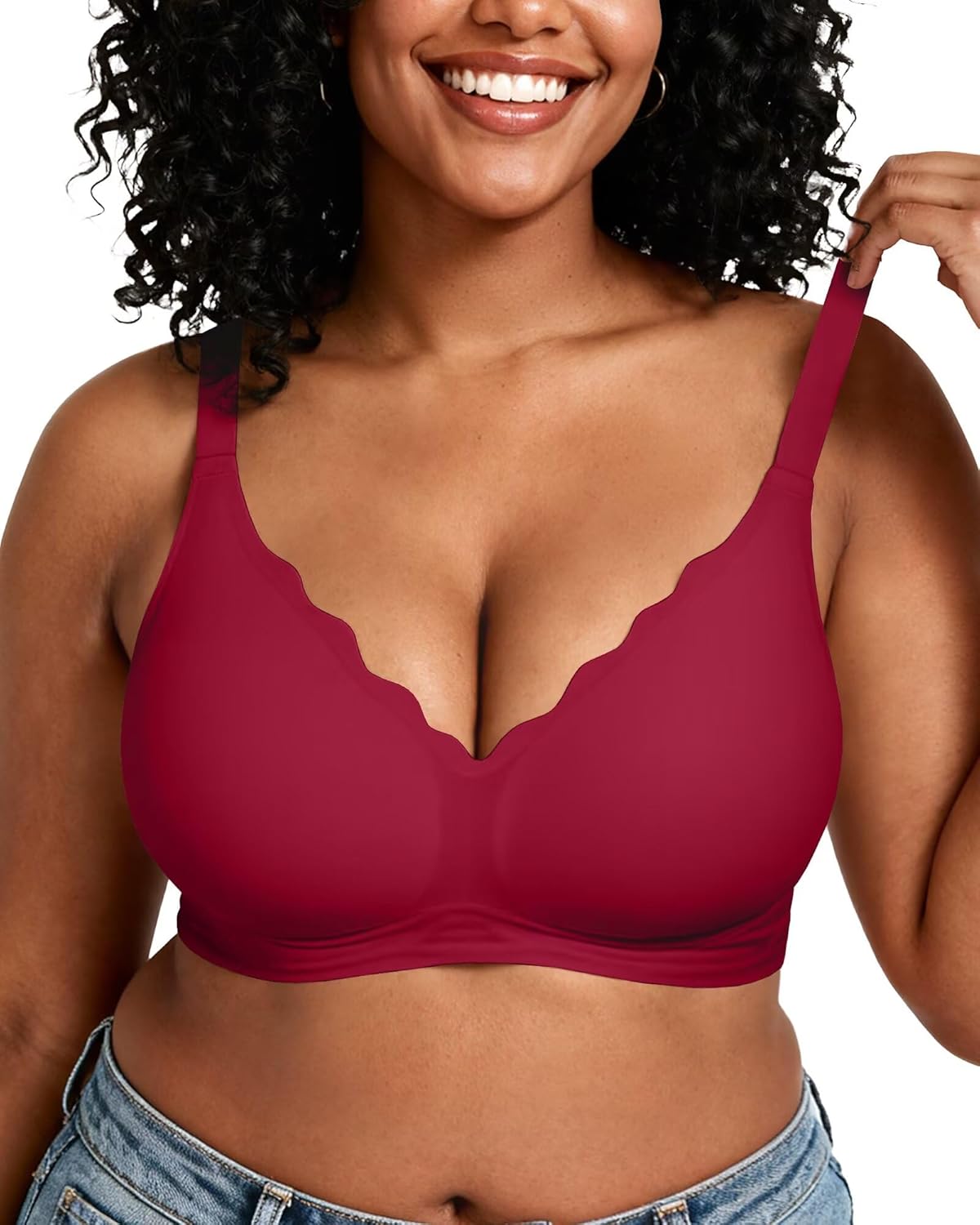 Vertvie Womens Seamless Bras No Underwire Supportive Wireless Push Up Full Coverage Bralette