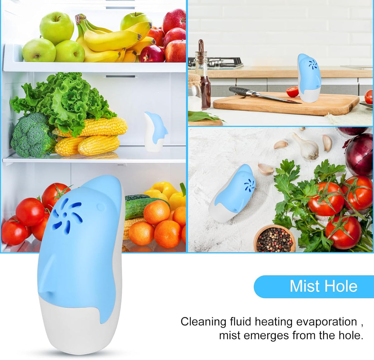 Asltw Upgrade Cute Fridge Deodorizer, Dolphin Fridge Cleaner, Freezer Odor Freshener, Add Baking