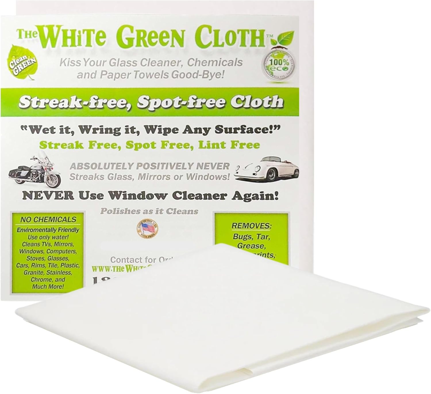 1-Pack Reusable Cleaning Cloth for Streak-Free Windows, Mirrors & All-Purpose Cleaning
