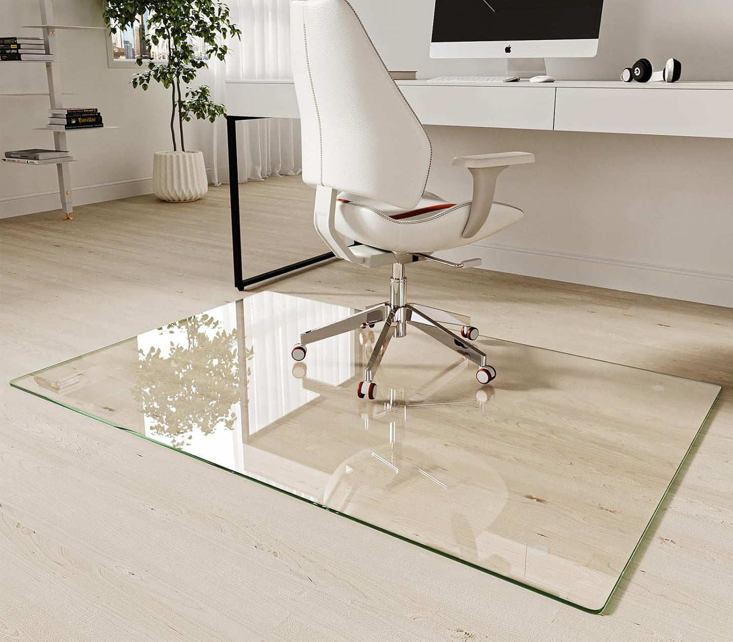 Koonmi Tempered Glass Chair Mat 36"x55" - Premium Office Chair Mat for Hardwood Floors & Low-Pile