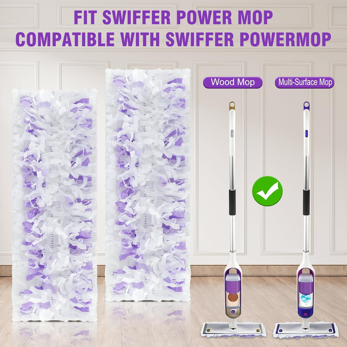 30 Pack Power Mop Refills Pad for Swiffer Power Mop, Disposable Spray Wet Pad Refills for Swiffer