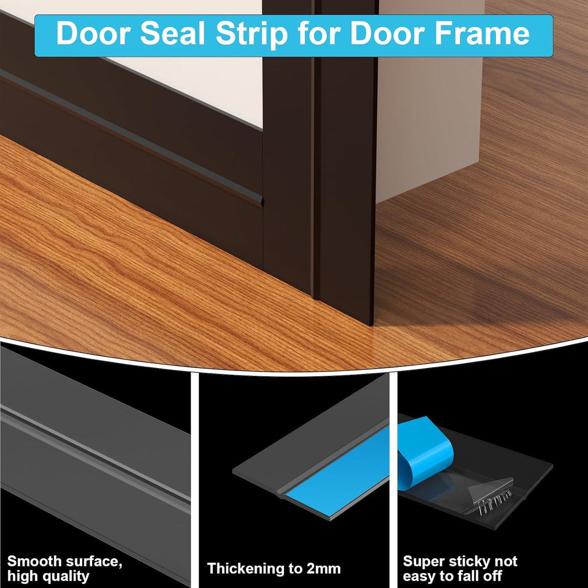 Weather Stripping Door Seal, Silicone Strip for Frame and Gaps Draft Stopper,Glass Shower Door