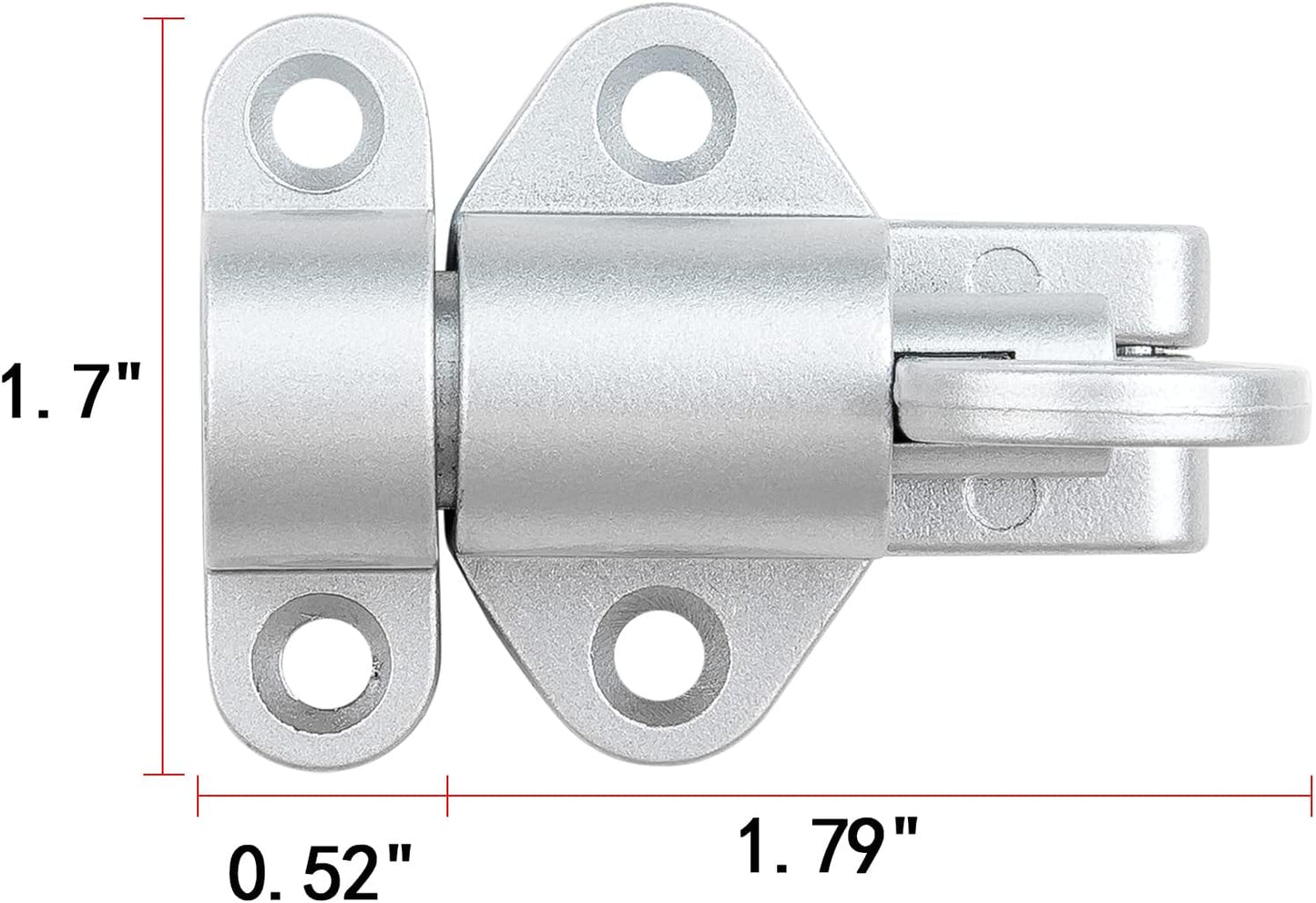 4 Packs Self-Closing Latches，Silver Gray Spring Door Lock，Resilient Bolt Latch Aluminum Alloy