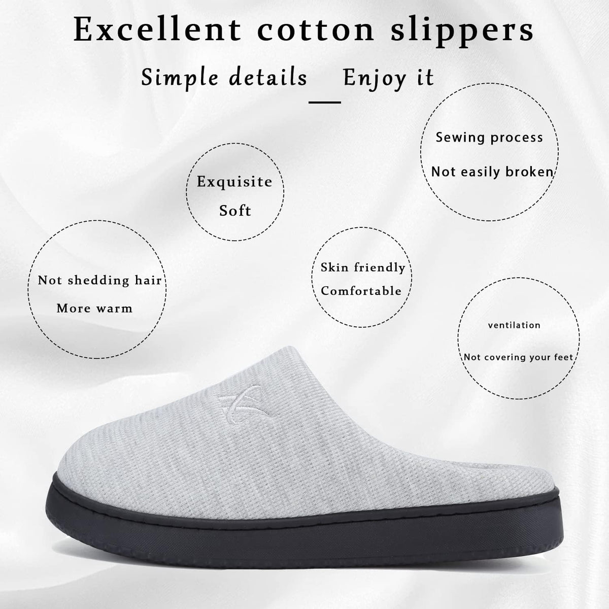 Memory Foam Slippers for Women's and Men's Casual House Shoes