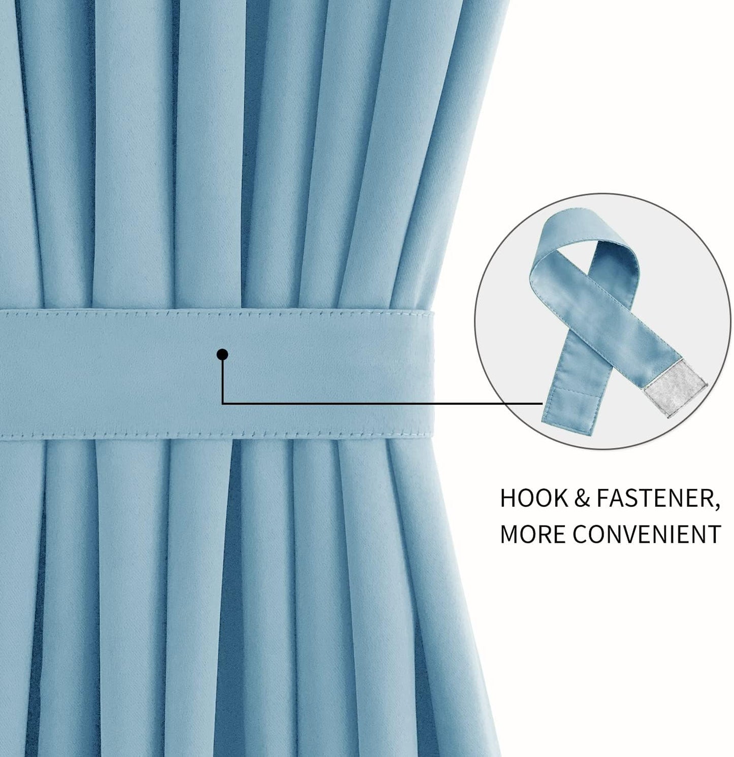 DWCN French Door Curtains – Rod Pocket Thermal Blackout Curtain for Doors with Glass Window