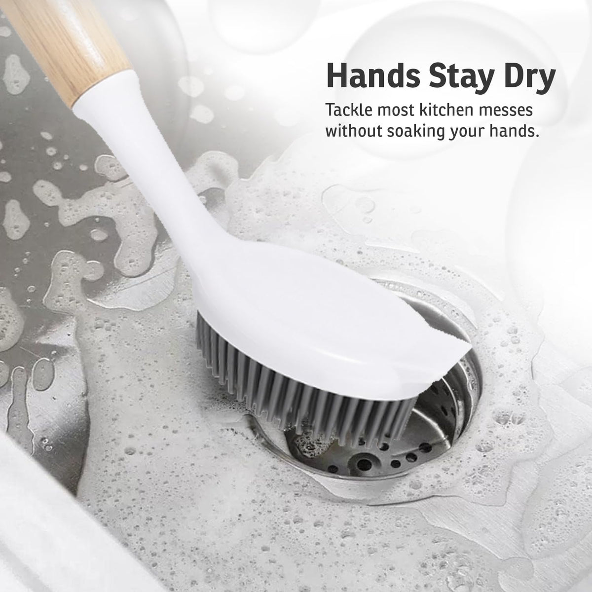 Zylark Bamboo Dish Brush with Handle – view 4