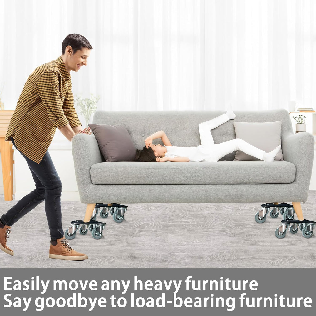Furniture-Dolly-Furniture-Movers-with-5-Wheels, Furniture Sliders Large Size Carbon Steel Panel