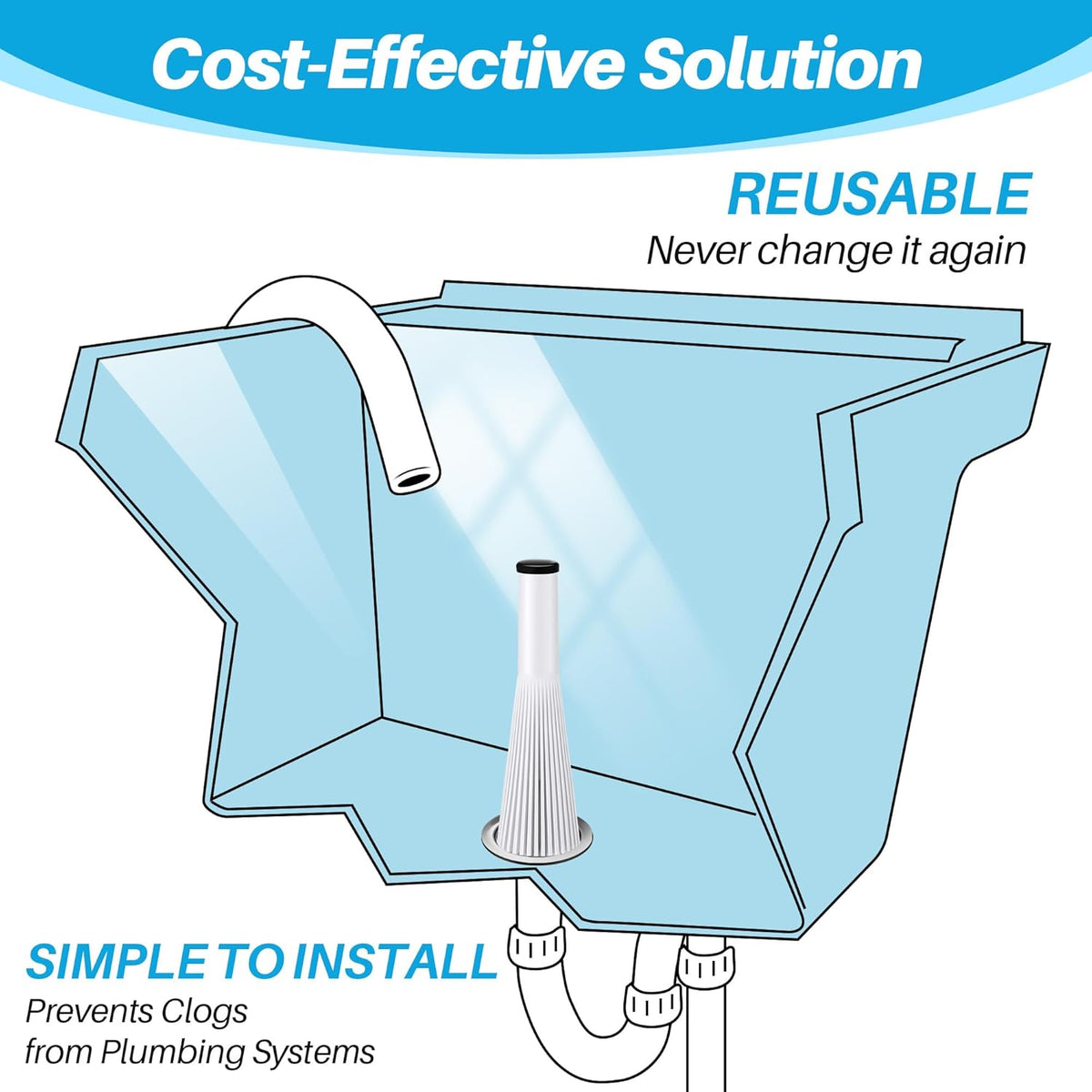 Feekoon 1 Pack Lint Trap for Washing Machine Utility Tub and Sink Drains, Laundry Lint Catcher with