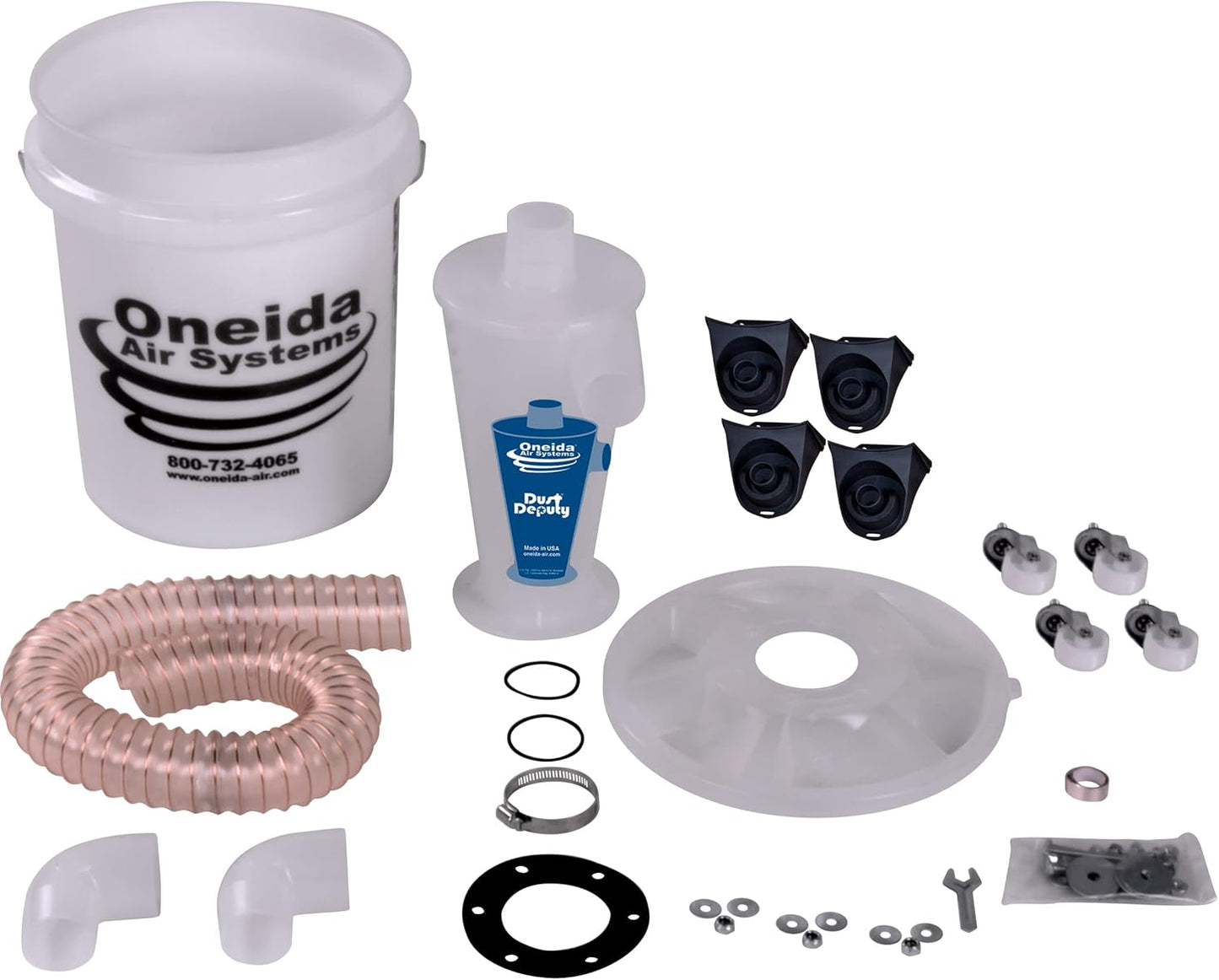 Oneida Air Systems Dust Collector & Cyclone Separator Kit w/ Clear Bucket, DD Deluxe 5-Gal