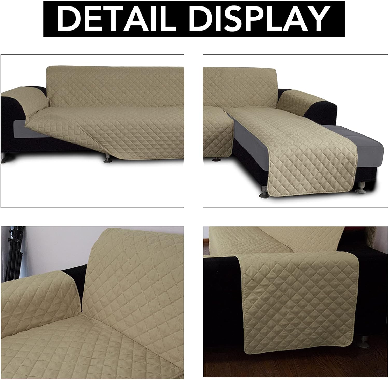 Easy-Going Sofa Slipcover L Shape Sofa Cover Sectional Couch Cover Furniture Protector Mat for Pets