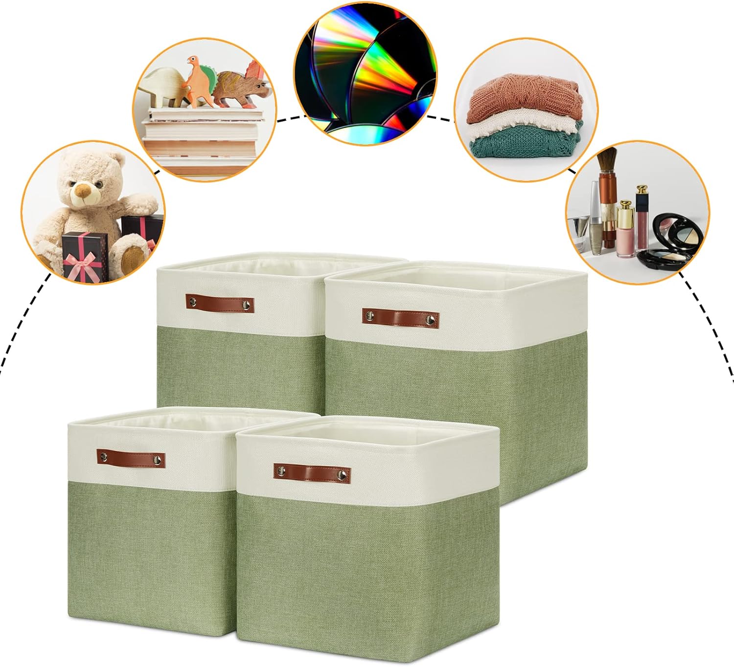DULLEMELO Storage Baskets for Organizing, Linen Closet Organizers and Storage Baskets for Dog Toy