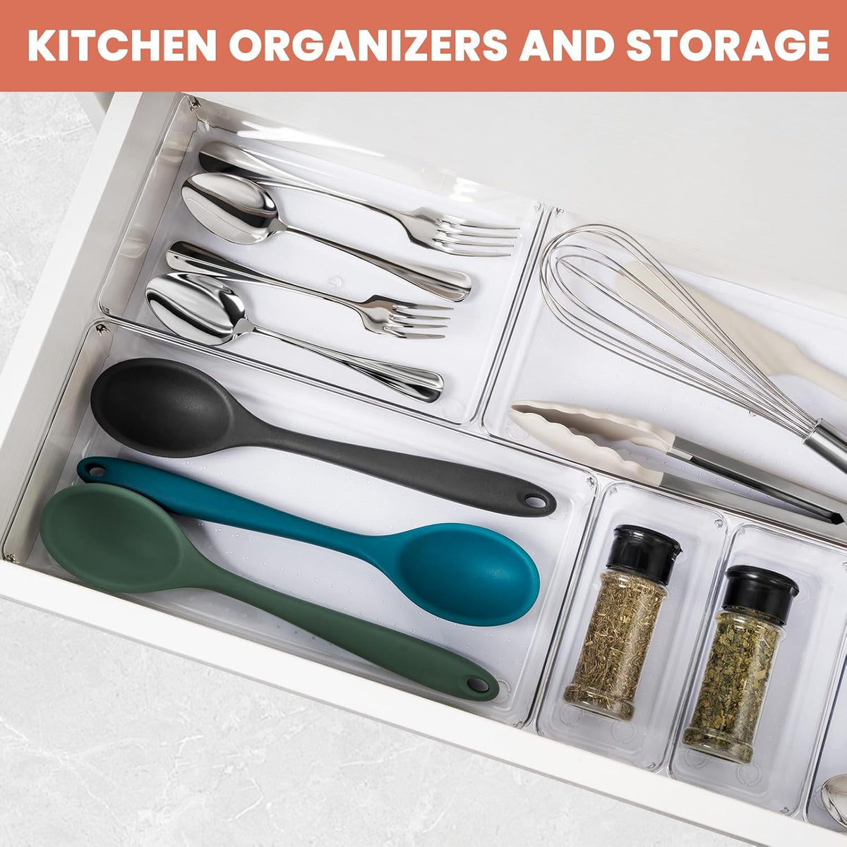 Large Clear Plastic Drawer Organizer 28 Pack - 5 Sizes (XL to small) Acrylic Drawer Organizer Trays