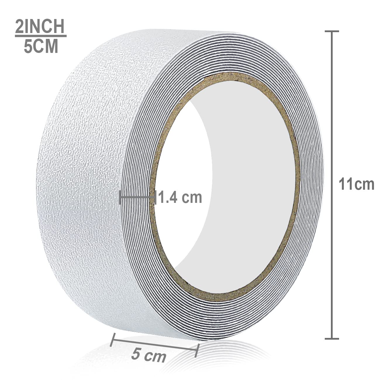 Anti Slip Tape Transparent, More Clear and Comfortable Safety Track Tape (2" Width x 190" Long