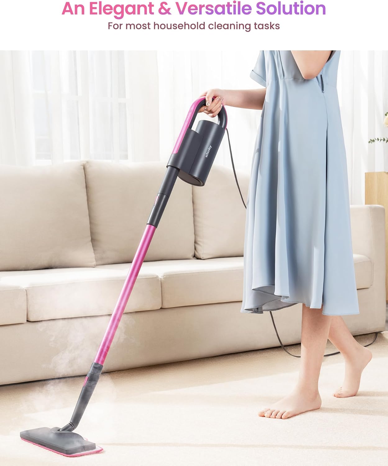 Schenley Steam Mop Cleaner with Detachable Handheld Steamer for Cleaning Hardwood, Laminate Floor