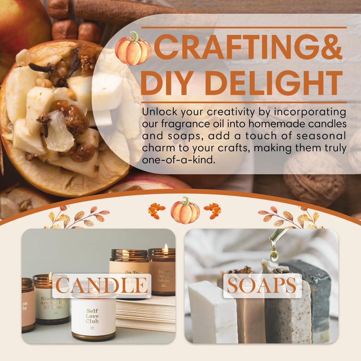 SALKING Apple Cinnamon Fragrance Oil, 120ml (4 Fl Oz) Premium Essential Oils for Diffuser, Candle