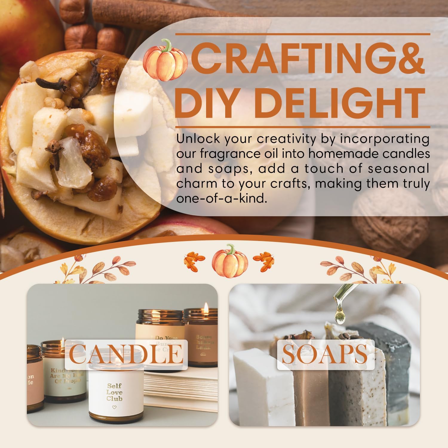 SALKING Apple Cinnamon Fragrance Oil, 120ml (4 Fl Oz) Premium Essential Oils for Diffuser, Candle