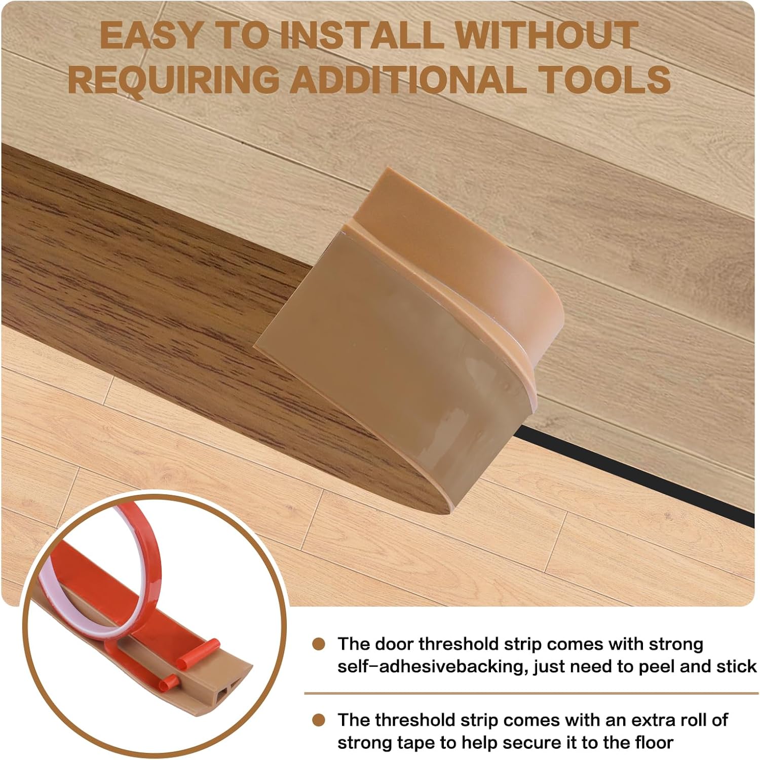 Floor Transition Strip Vinyl Door Threshold Ramp Self Adhesive Carpet Edging Strip Doorway Edge