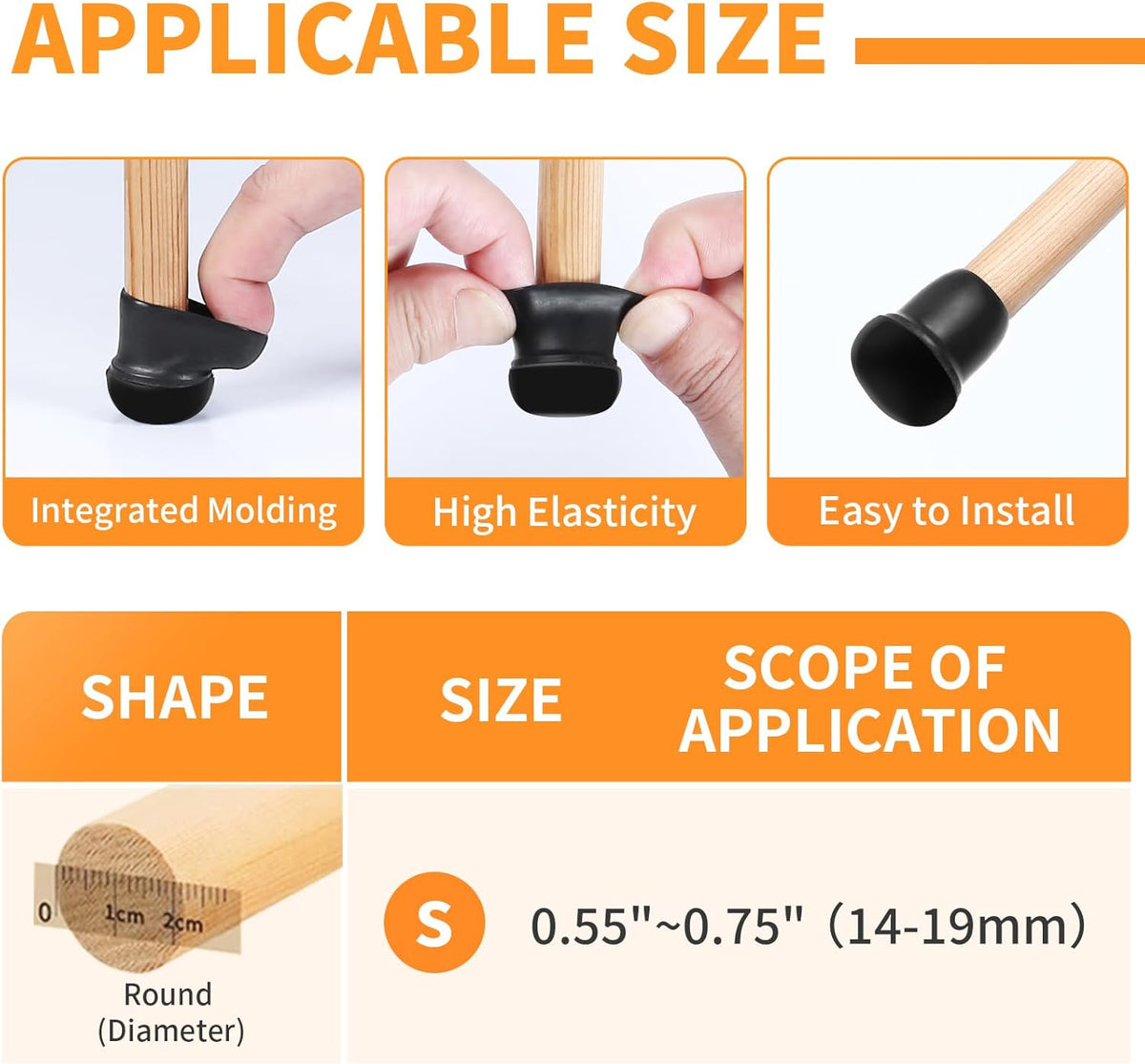 Ezprotekt 24 Pcs Extra Small Chair Leg Sliders for Carpet, Black Round Teflon Furniture Pads for
