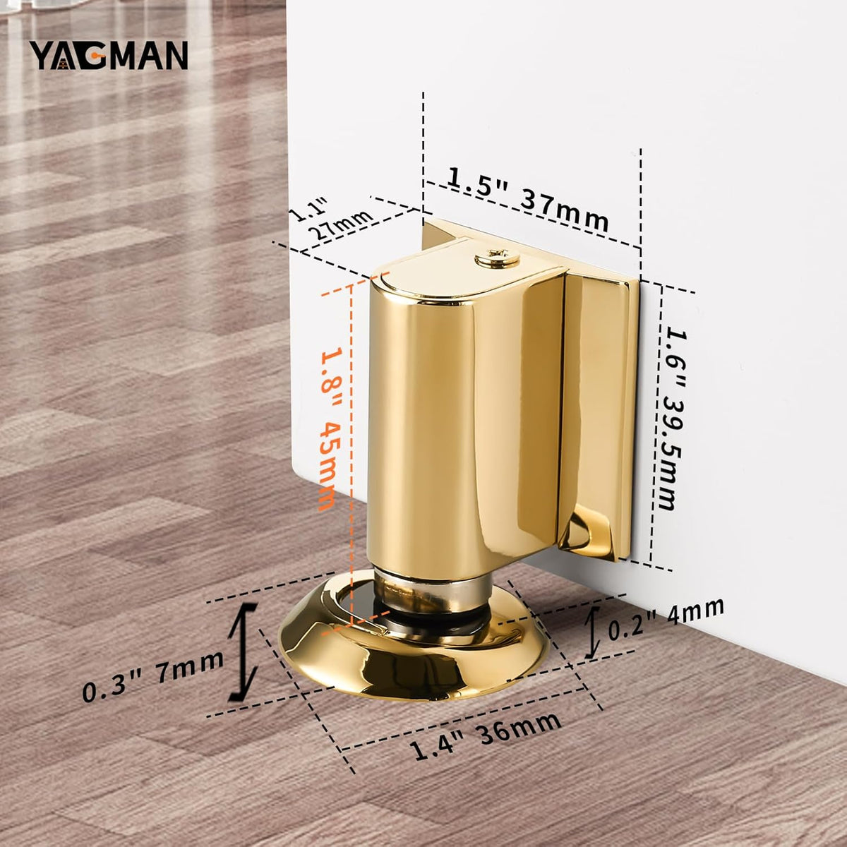 3 Pack Magnetic Door Stoppers Retractable Bottom of Door Holder No Drilling Mount Floor Door Stop