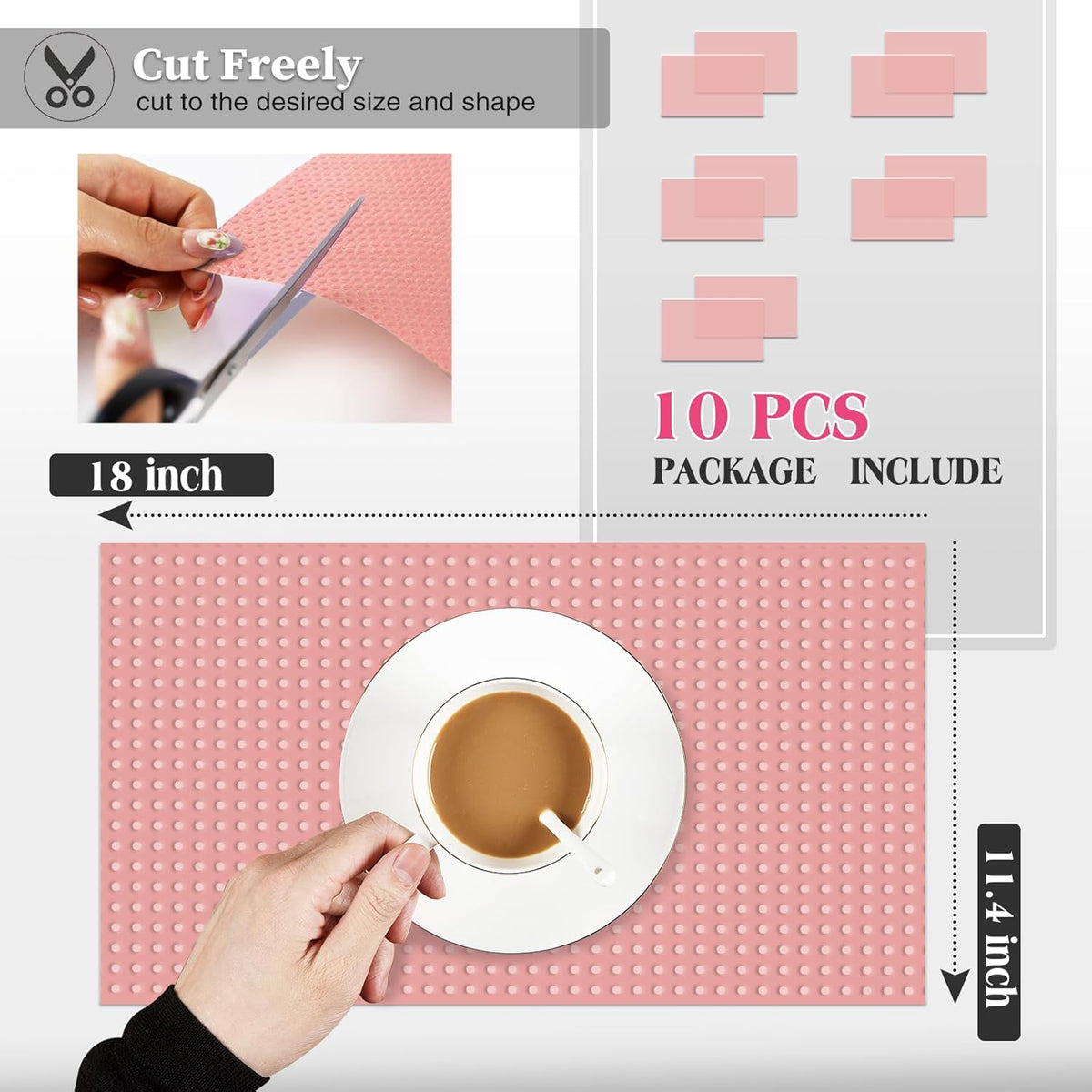10Pcs Refrigerator Liners, Washable Fridge Liner Shelf Mats Refrigerator Pads for Cupboard Cabinet