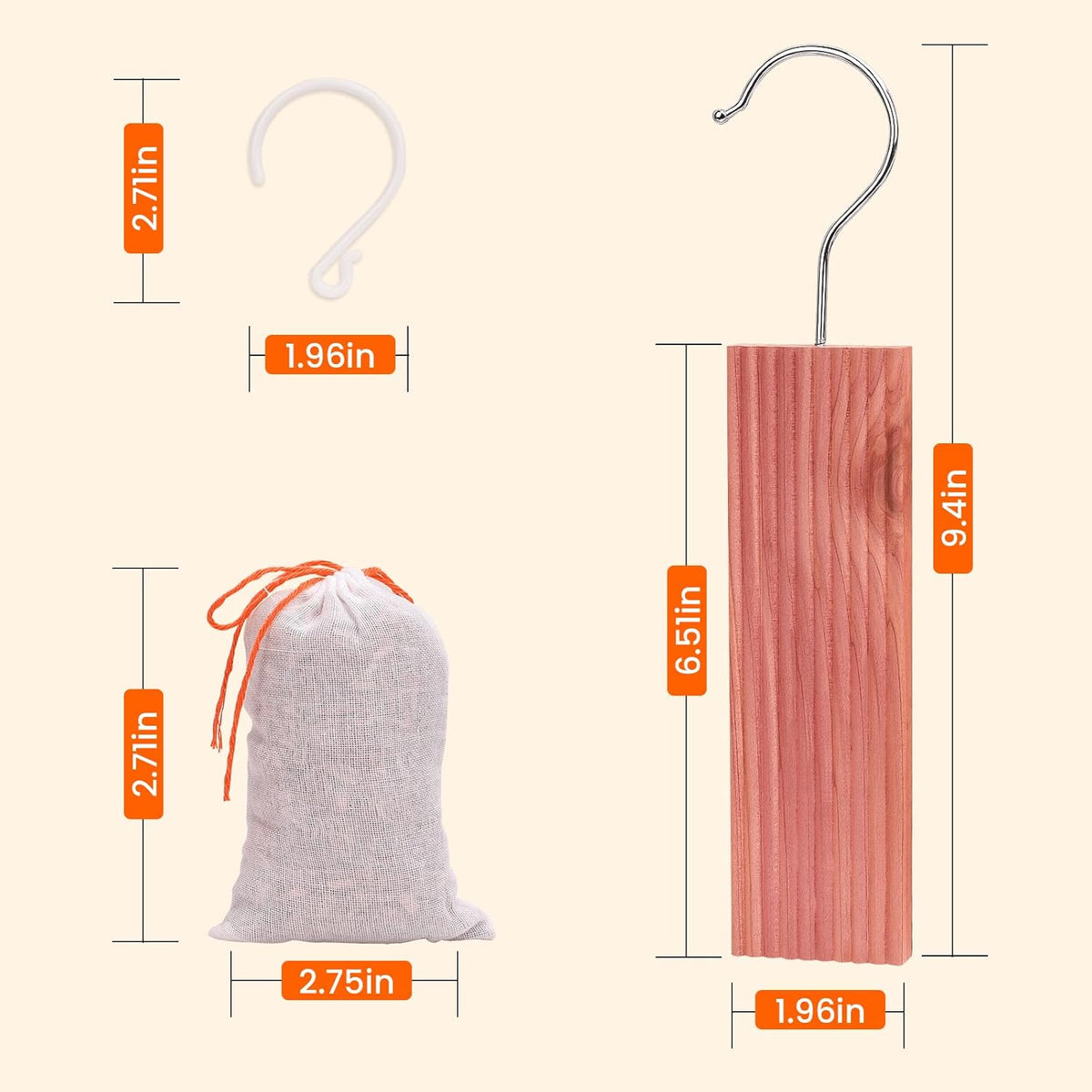 Homode Cedar Blocks, Cedar Hang Ups for Clothes Storage, Cedar Sachets for for Closets and Drawers