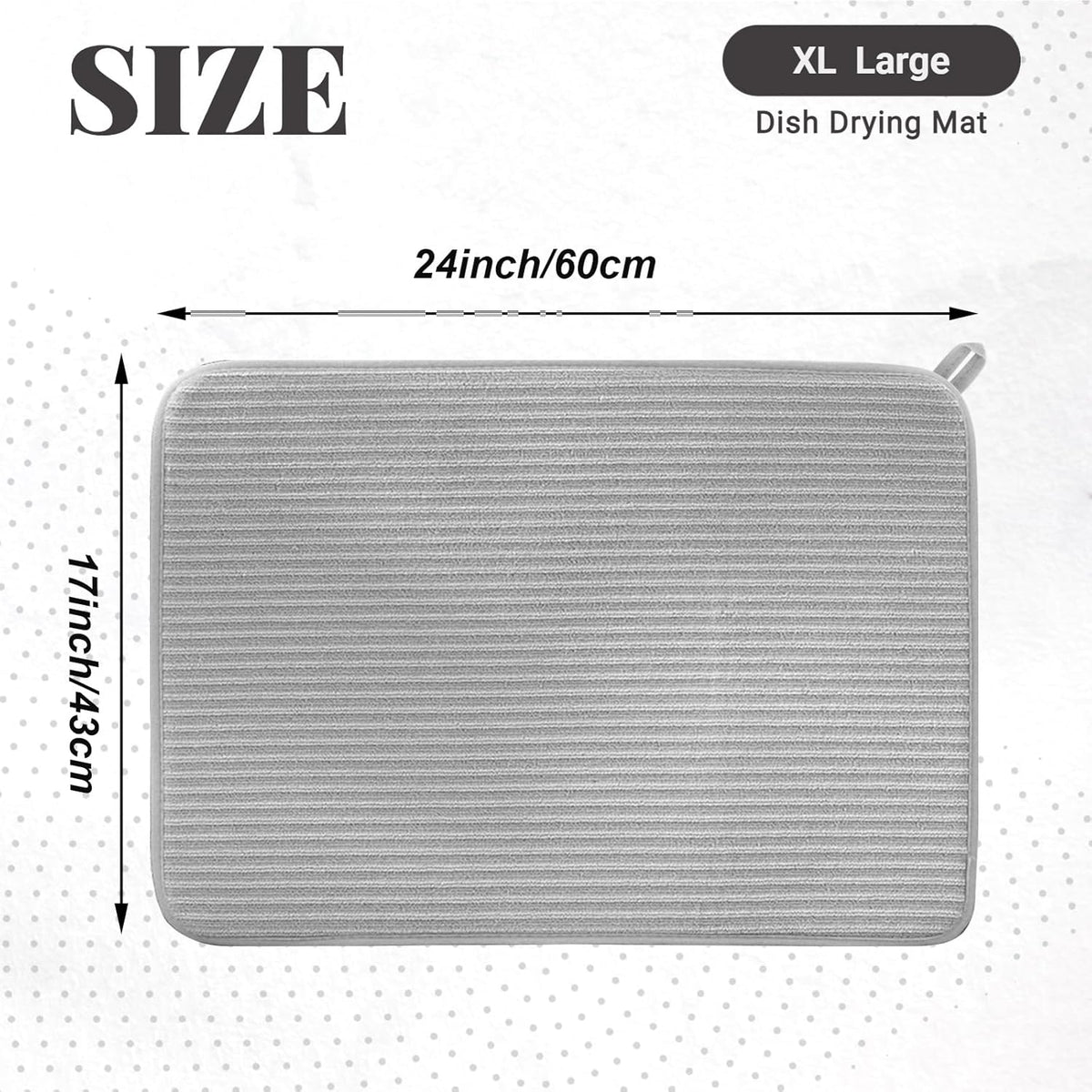 2 Pack Large Dish Drying Mat for Kitchen Counter,24*17 inch Microfiber Absorbent Dish Drainer,Large