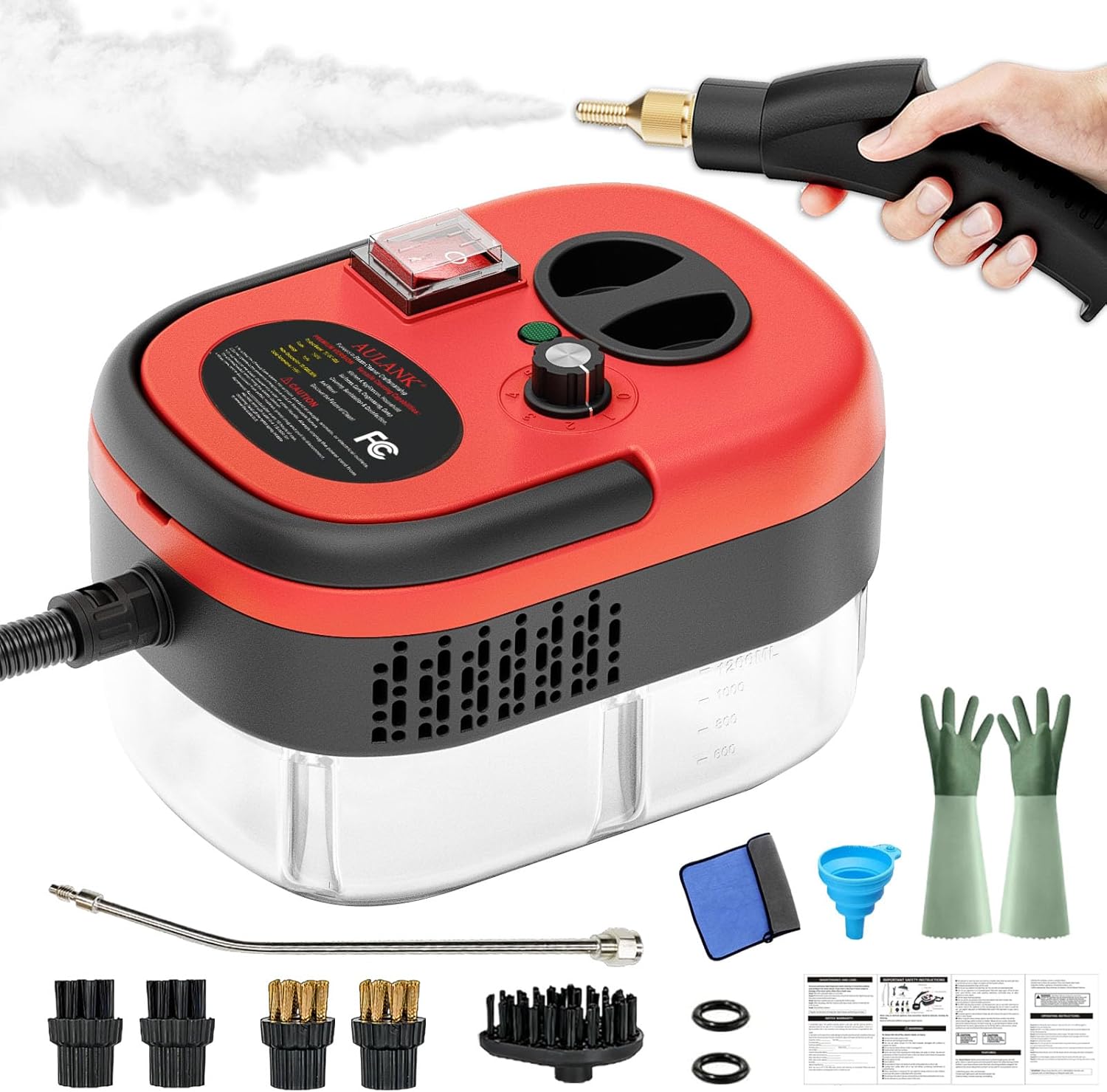 2500W Handheld Steam Cleaner,Portable Car Steamer For Auto Detailing,High-Temperature and Pressure