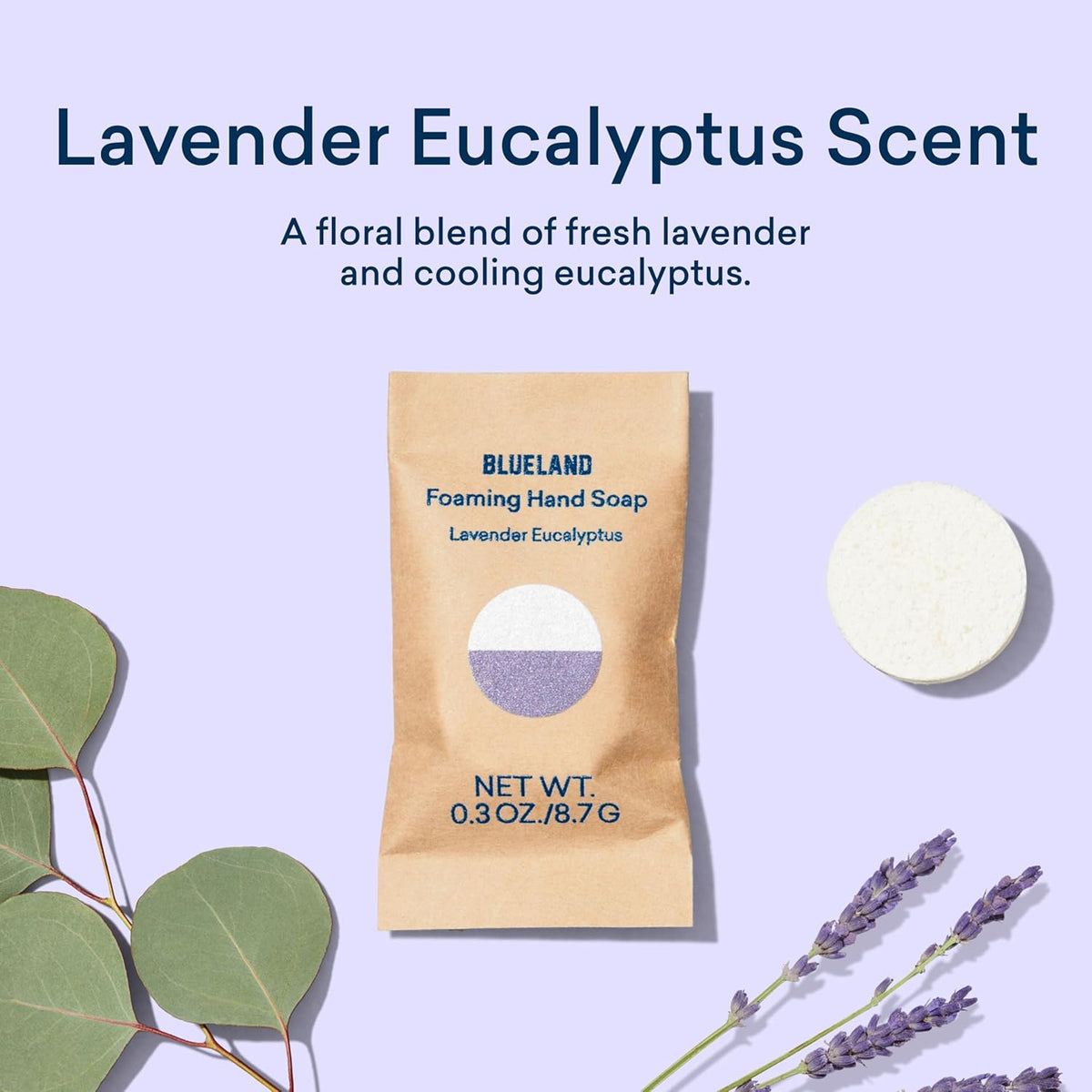 BLUELAND Foaming Hand Soap Refill Tablets, 10-Pack, Lavender Eucalyptus Scent, Eco Friendly