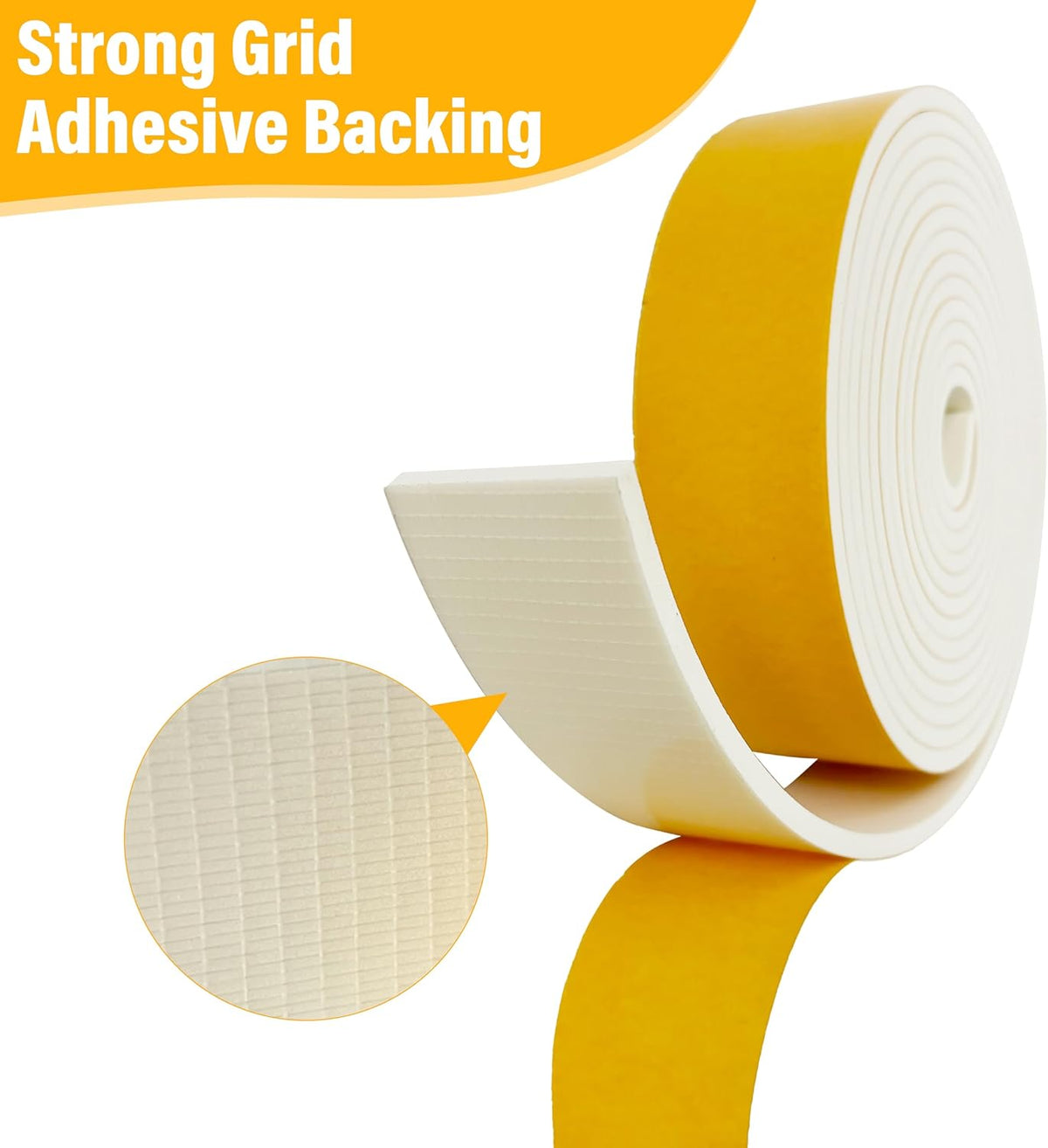 Weather Stripping Foam Tape, 17 Ft Door Seal Strip, EVA Material, High Density 1/4" Thick, No