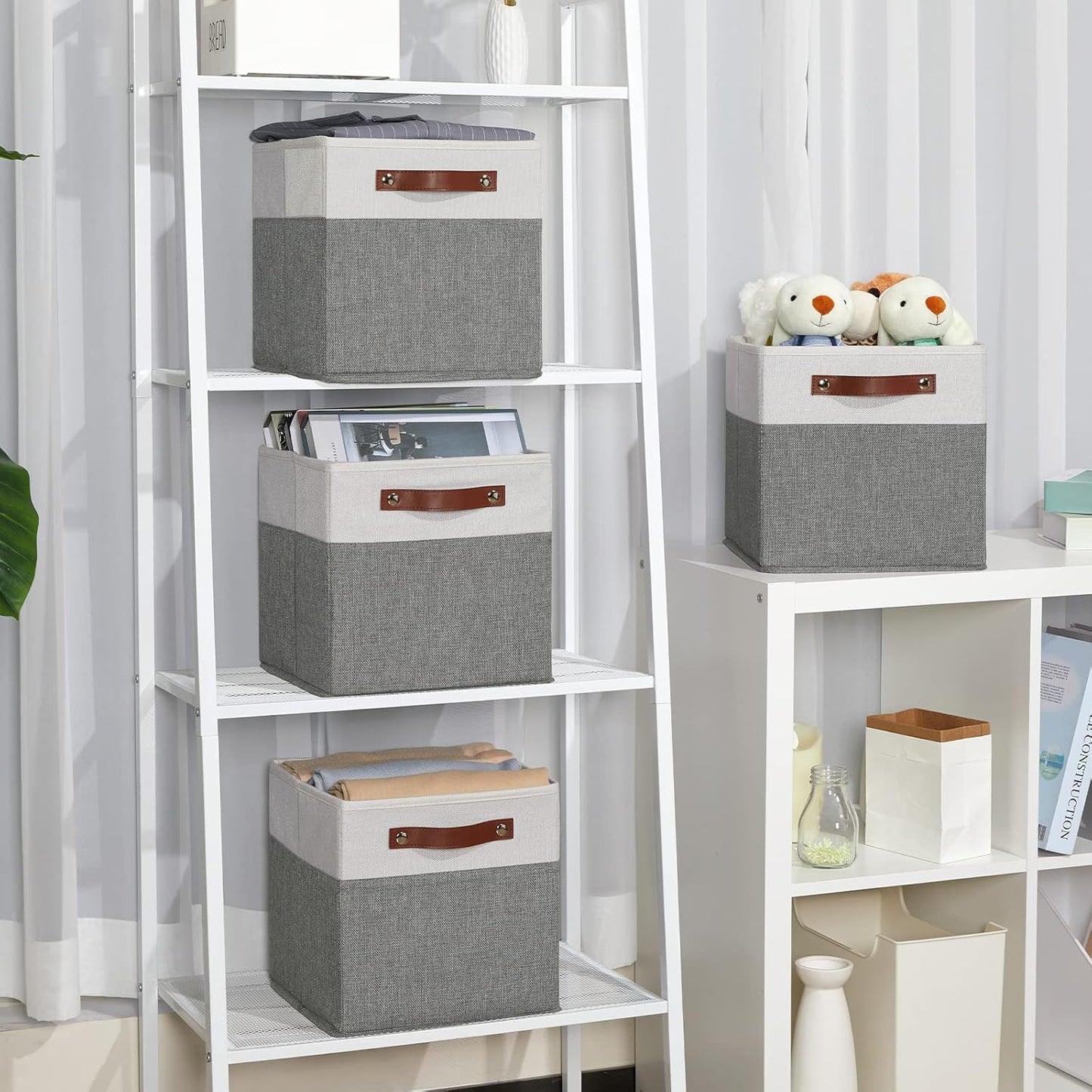 Temary Cube Storage Bins 4 Pack Storage Cubes 11×11 Fabric Storage Bins Foldable Cube Storage