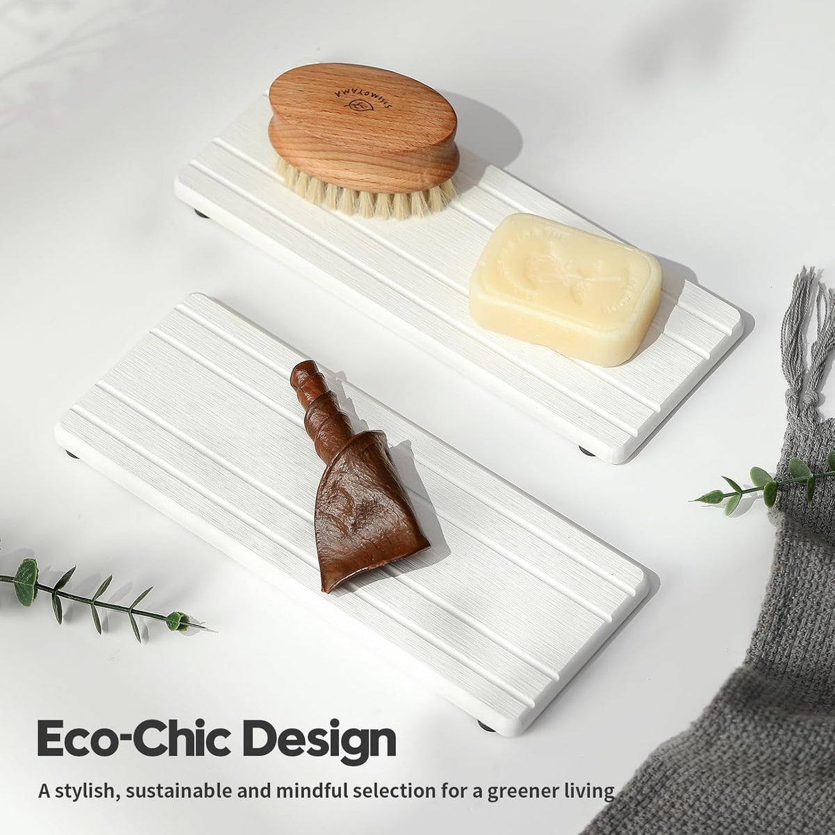 2PCS Diatomite Quick Stone Drying Tray Mat for Bathroom & Kitchen Counter, Instant Dry Water