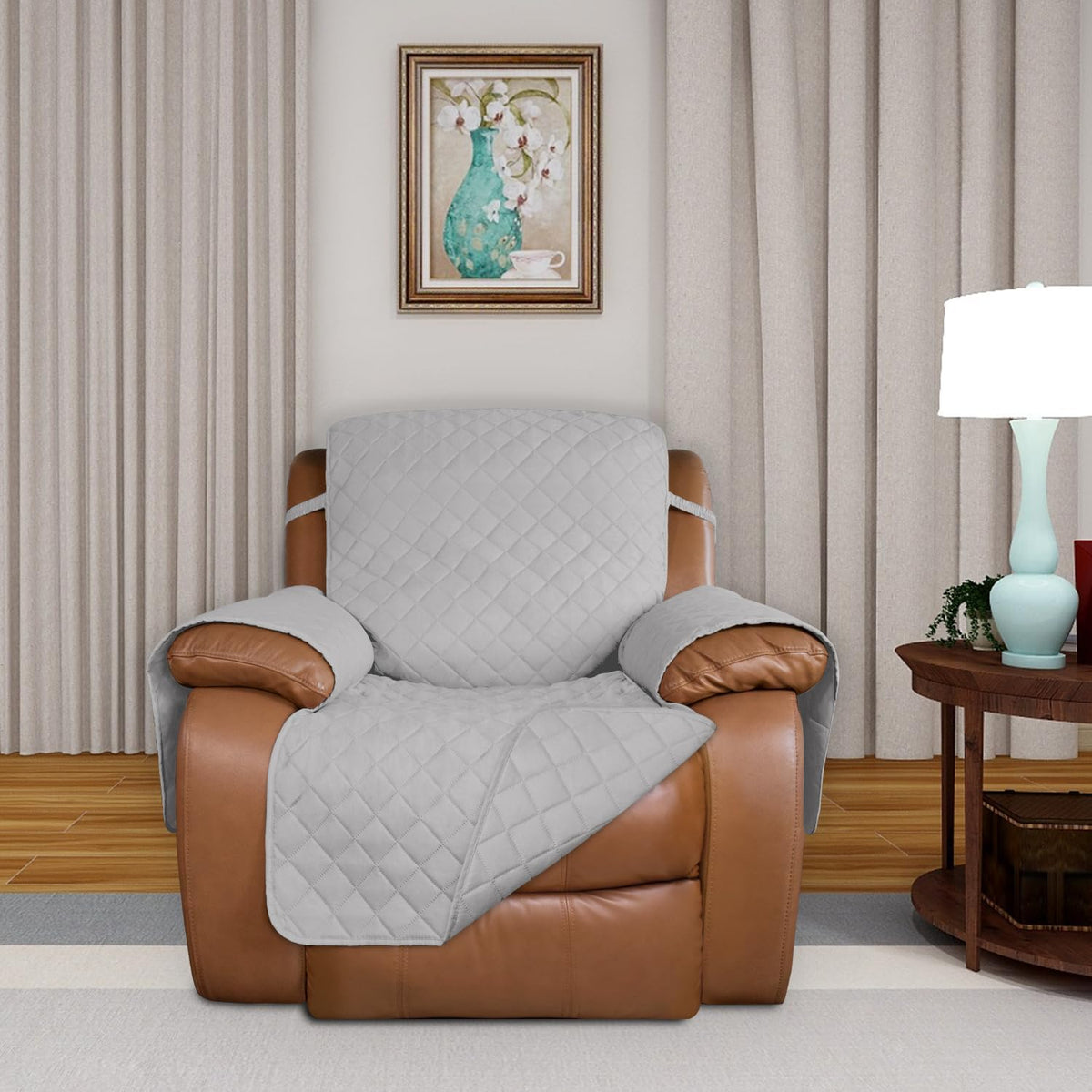 PureFit Reversible Quilted Sofa Cover, Water Resistant Slipcover Furniture Protector, Washable