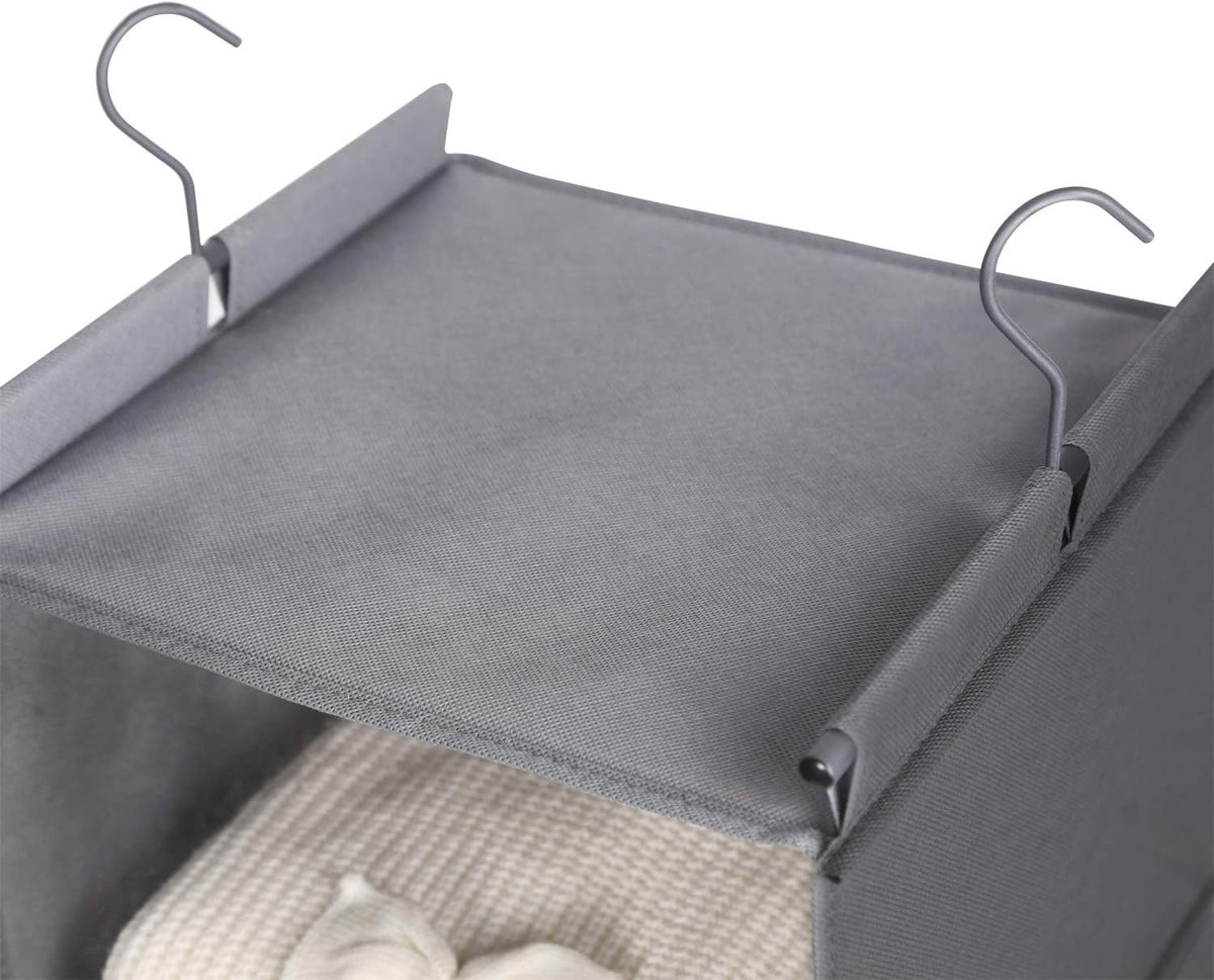 MAX Houser 4-Shelf Hanging Closet Organizer, Space Saver, Cloth Hanging Shelves with 2 Side