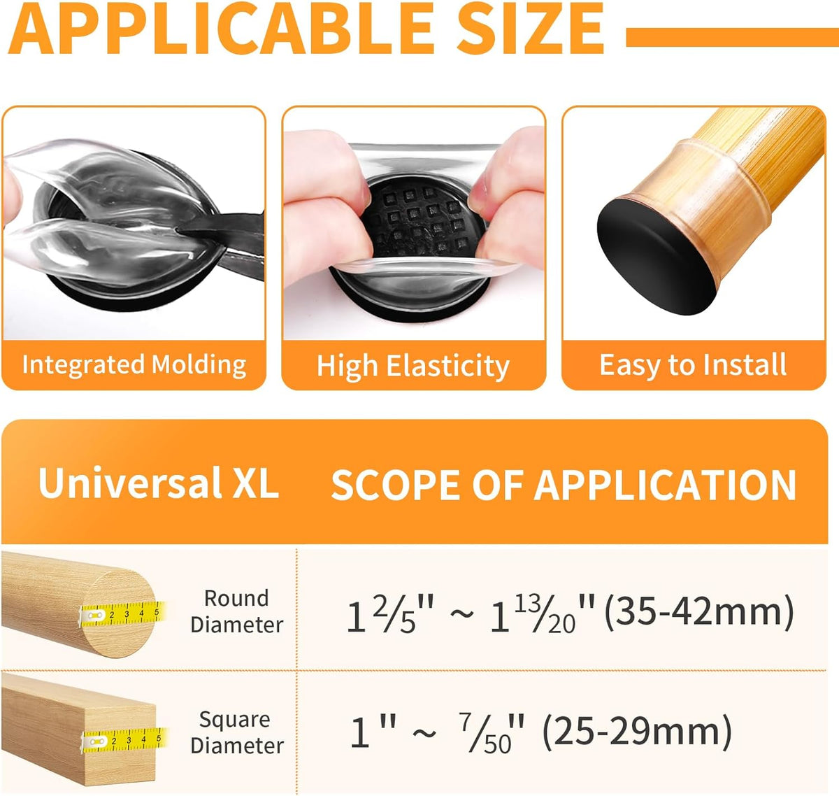 Ezprotekt 24 Pcs Large Clear Silicone Chair Leg Sliders for Carpet, Round Chair Glides for Rug