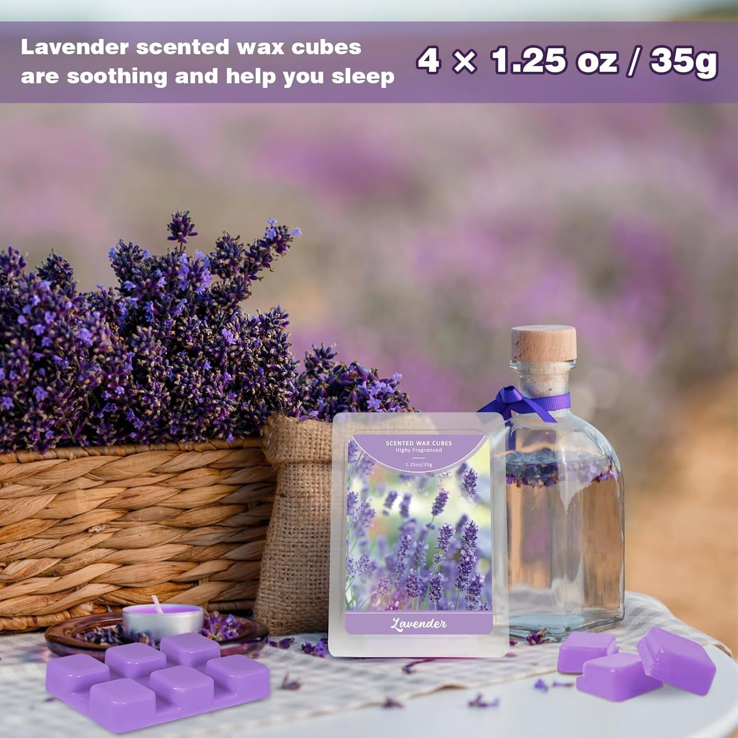 SCENTORINI Wax Melts Wax Cubes, Long Lasting Lavender Wax Melts for Sleep, Scentsy Wax Melts for