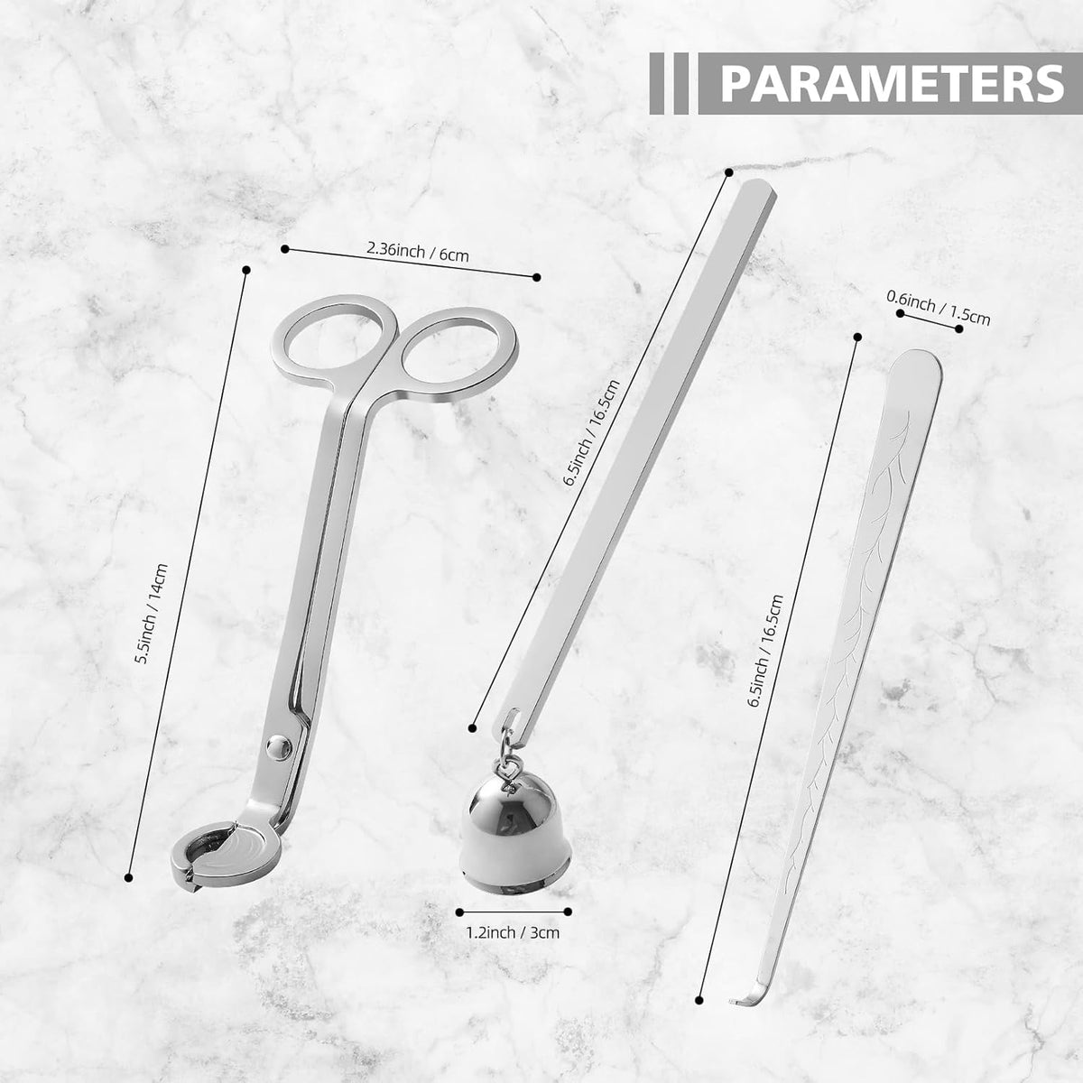 PATOISE 3 in 1 Candle Accessory Set, Candle Wick Trimmer Cutter, Candle Snuffer, Candle Wick Dipper