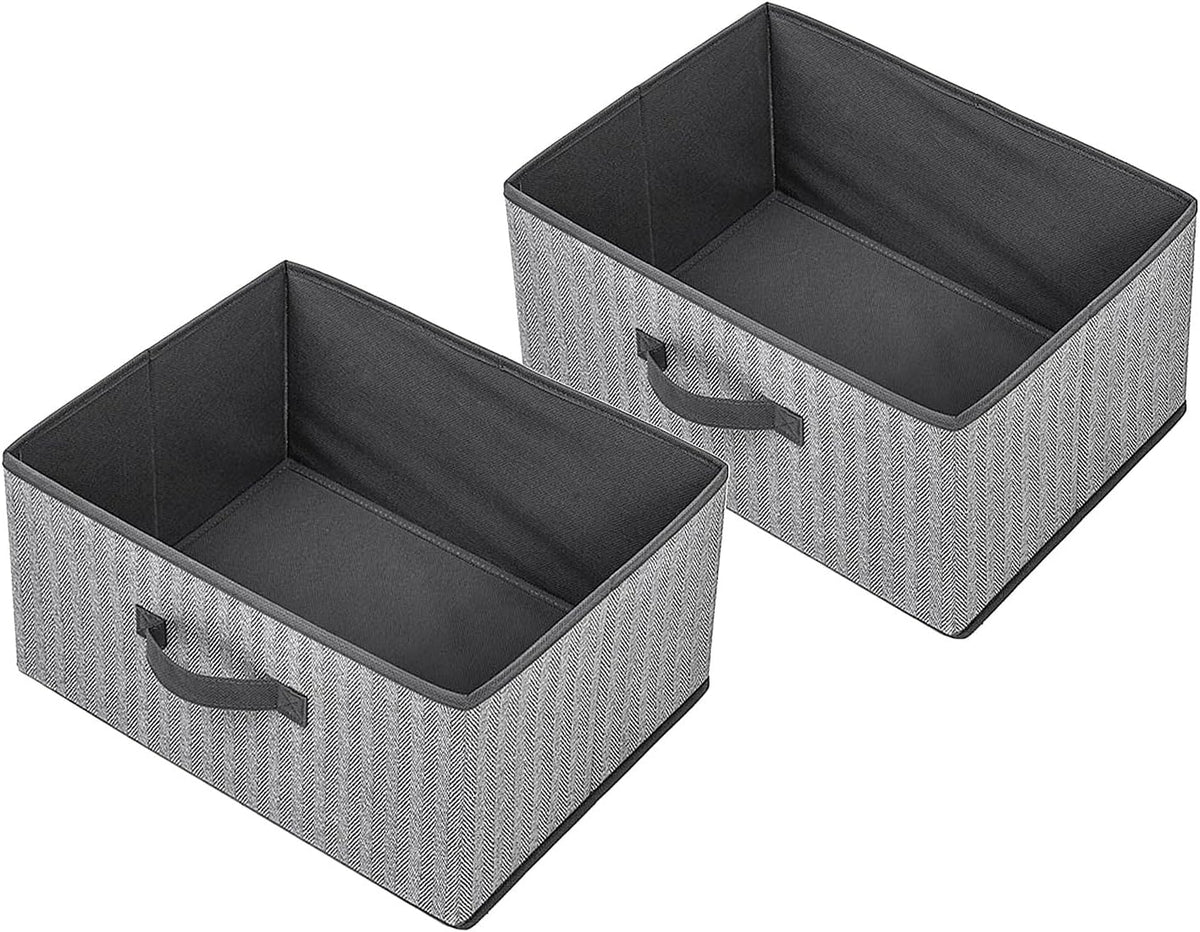 Storage Baskets, 15.7 Inch Woven Fabric Bins, Storage Cubes with Reinforced Handles, Organizer Bins