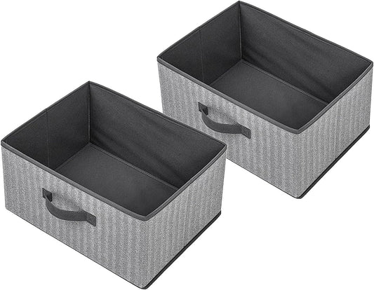 Storage Baskets, 15.7 Inch Woven Fabric Bins, Storage Cubes with Reinforced Handles, Organizer Bins