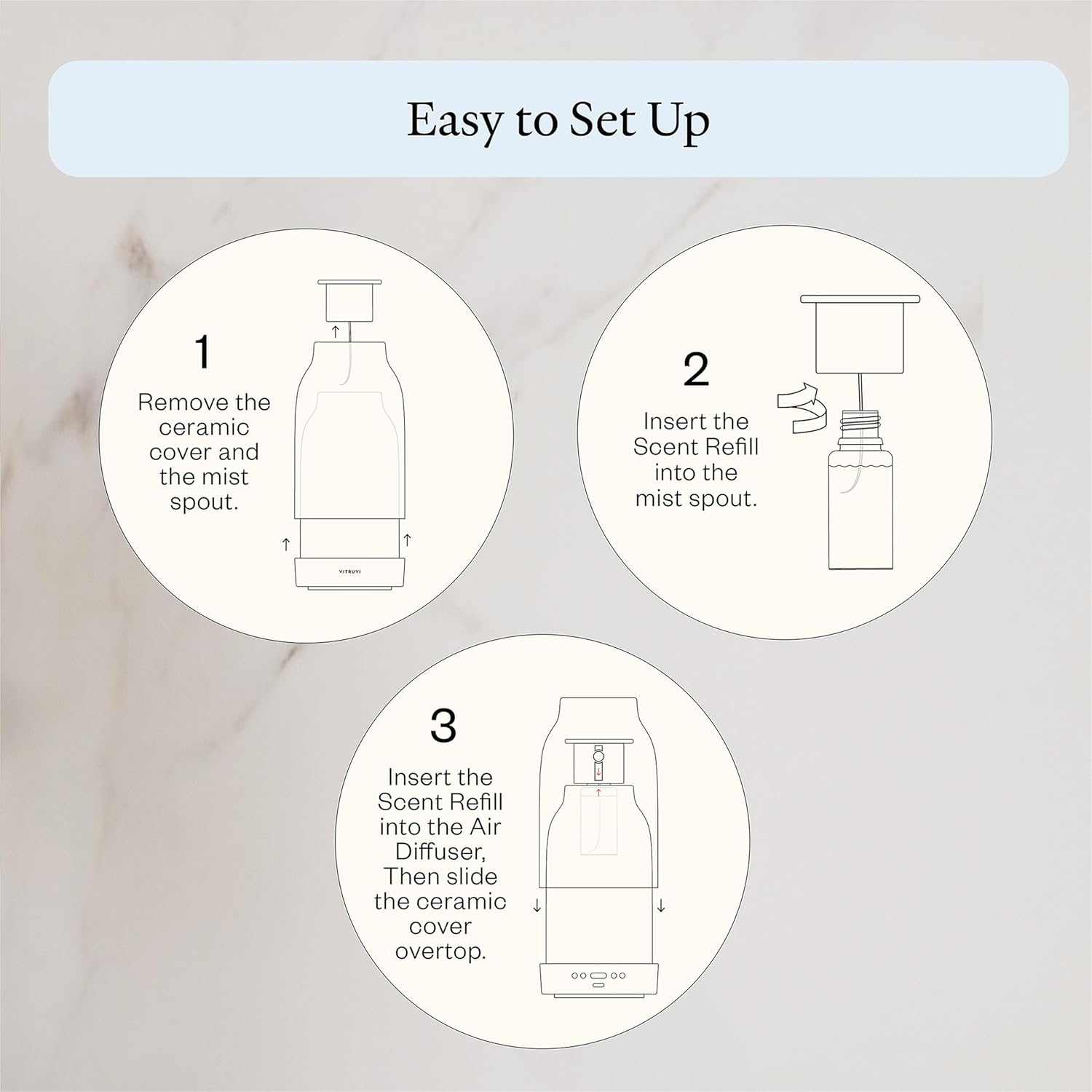 Pacific Waterless Diffuser Scent | Bergamot, Eucalyptus, and Lavender | Compatible with Vitruvi Air