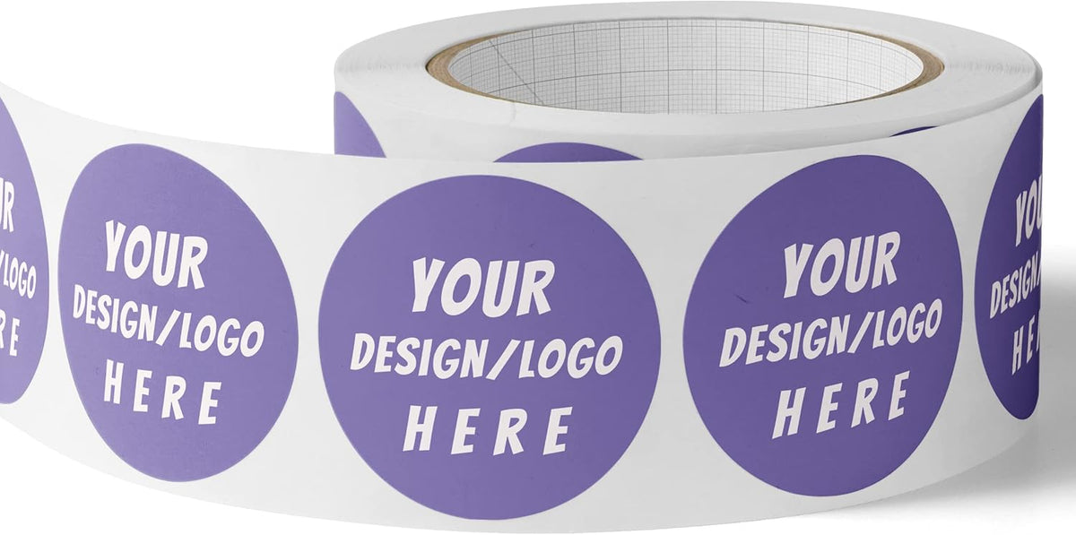 150 Custom Circle/Square BOPP Roll Labels- Personalized Stickers for Business Logo, Party, Wedding