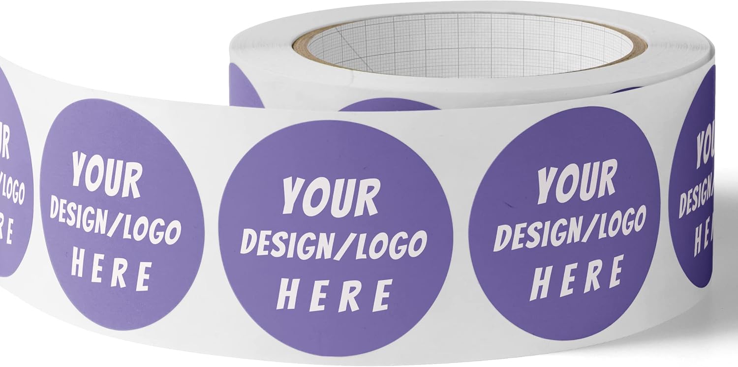 150 Custom Circle/Square BOPP Roll Labels- Personalized Stickers for Business Logo, Party, Wedding