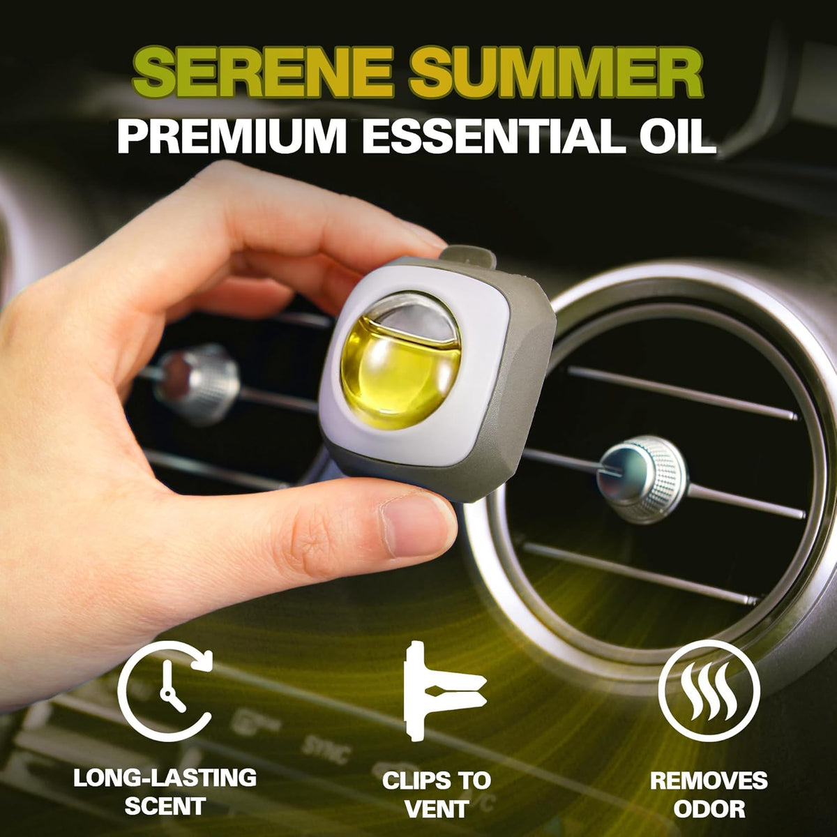 Air Jungles Serene Summer Scent Car Air Freshener Clip, 6 Vent Clips, 4ml Each, Long Lasting Air