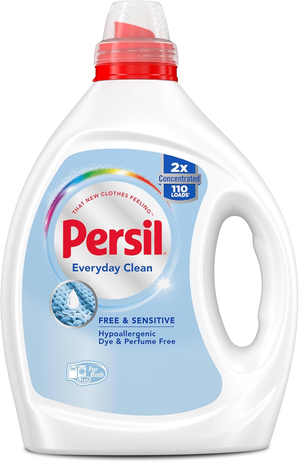 Persil Free & Sensitive Liquid Laundry Detergent, Unscented and Hypoallergenic for Sensitive Skin
