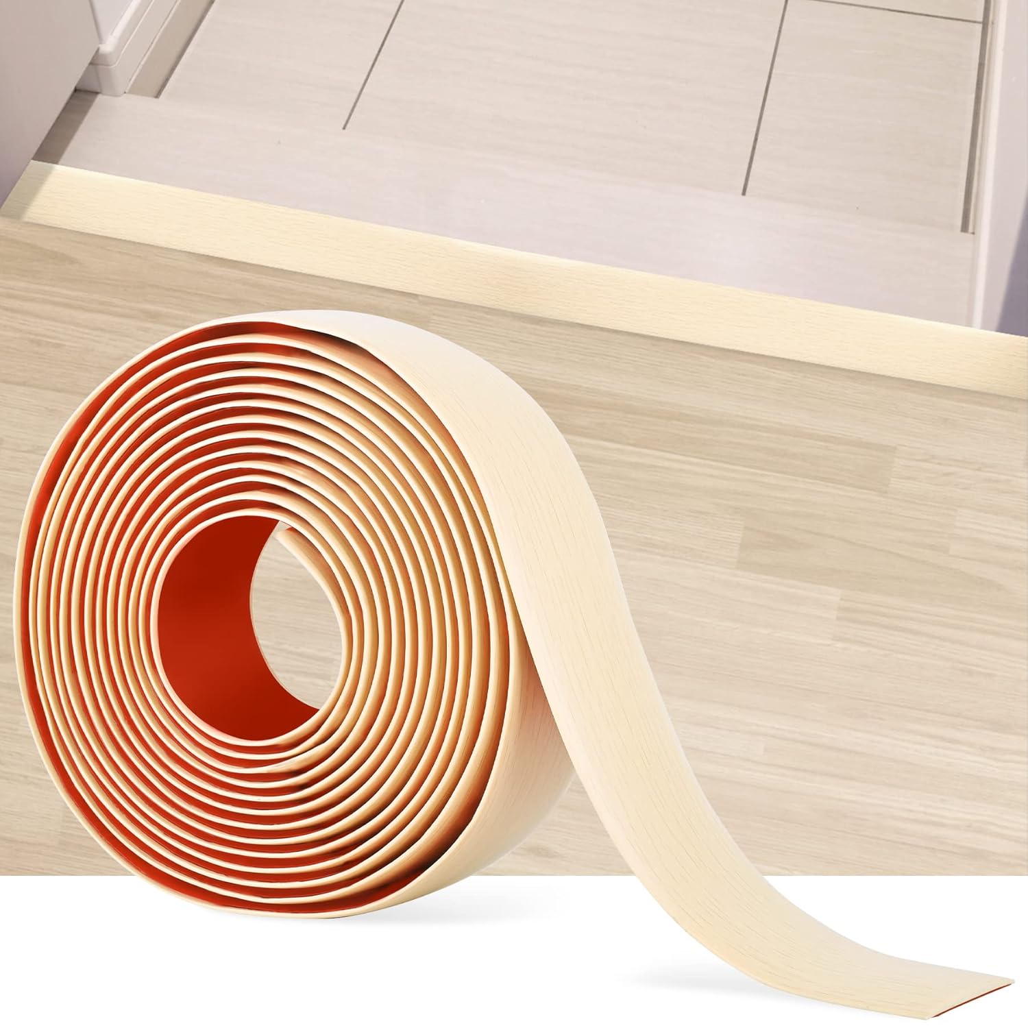 16.4Ft Floor Transition Strip Self Adhesive Vinyl Cover Floor Strip Flat Divider Transition Strip