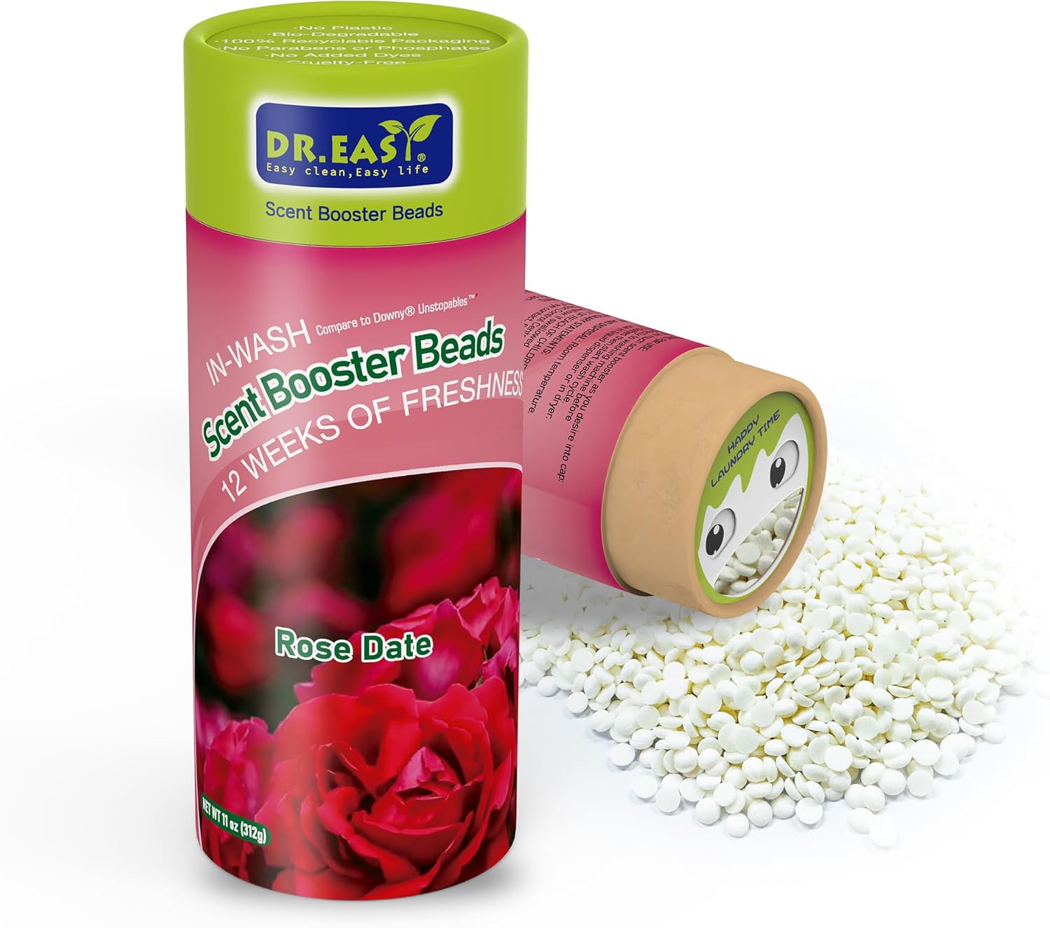 DR.EASY Laundry Scent Boosters 312g,Rose Date Scent Boosters for Washer，Bulk Laundry Booster Beads