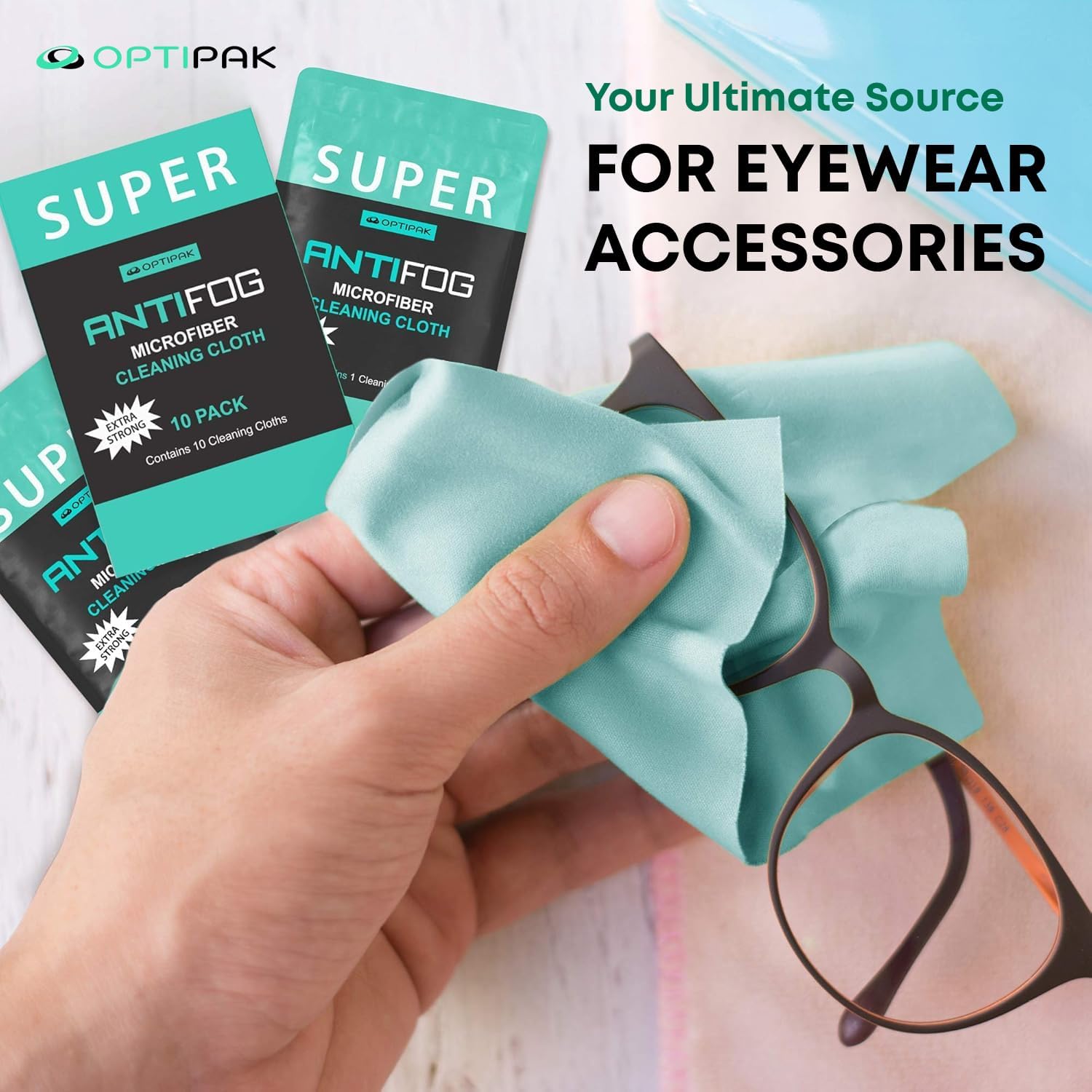 Anti Fog Microfiber Cleaning Cloth for Glasses | Individually Wrapped Microfiber Lens Cleaning