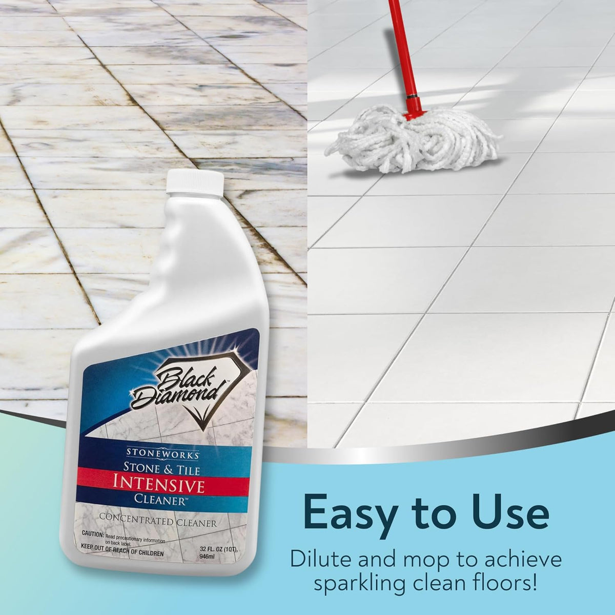 Black Diamond Stoneworks Stone & Tile Intensive Cleaner: Concentrated Deep Cleaner, Marble
