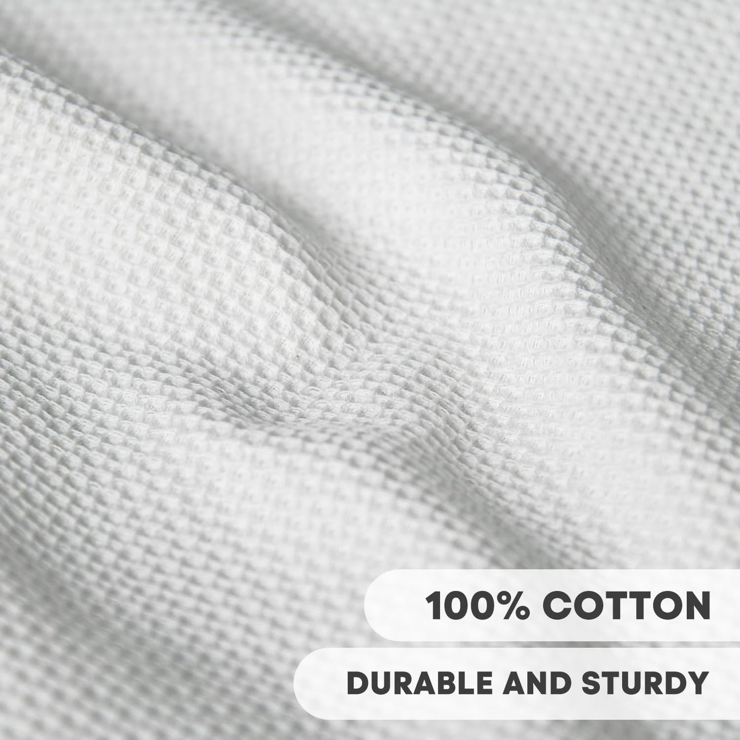 Artoid Mode 100% Cotton White Waffle Weave Kitchen Dish Cloths, 12x12 Inch Ultra Soft Absorbent