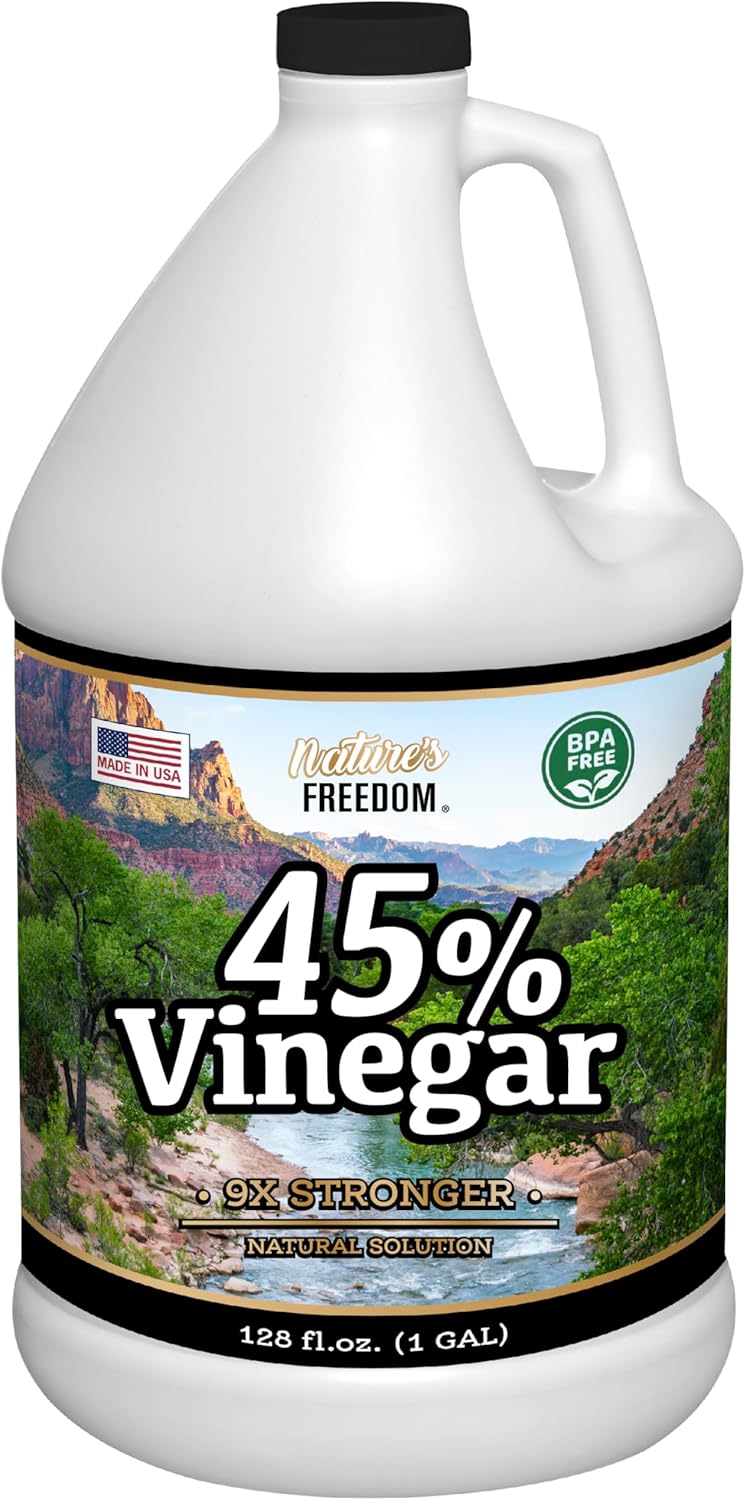 Nature's Freedom 45% Concentrated Vinegar, 1 Gallon - Dilutes to 9 Gallons - 9x Strength