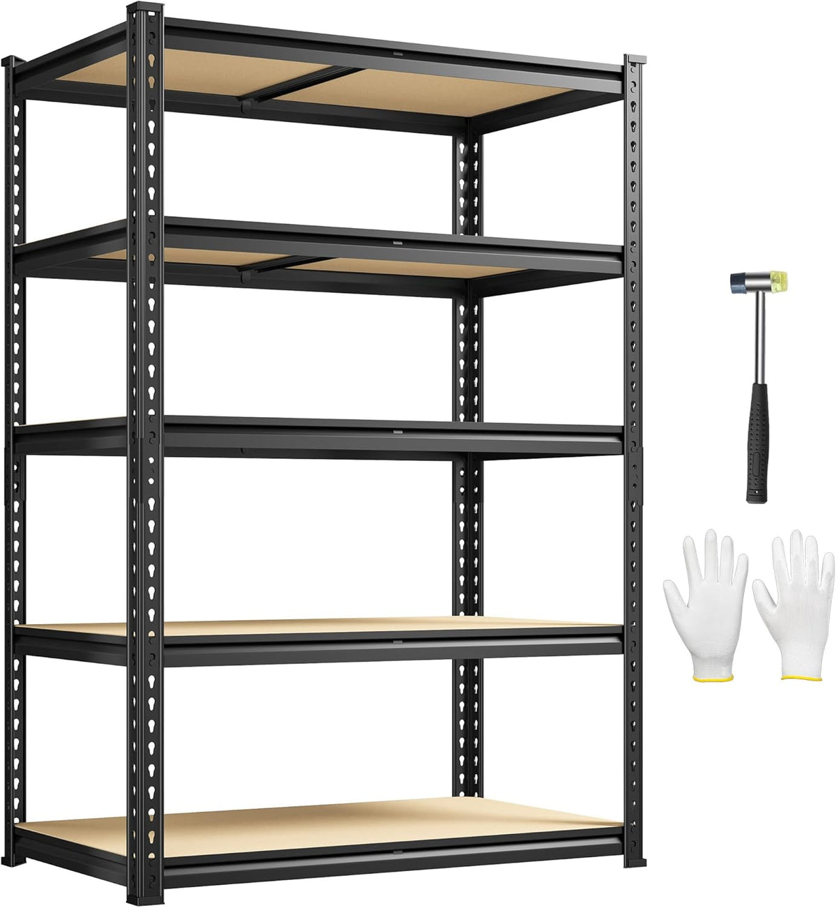 5-Tier Storage Shelves, 1980LBS Adjustable Pantry Shelves, Metal Shelving Unit for Kitchen, Pantry